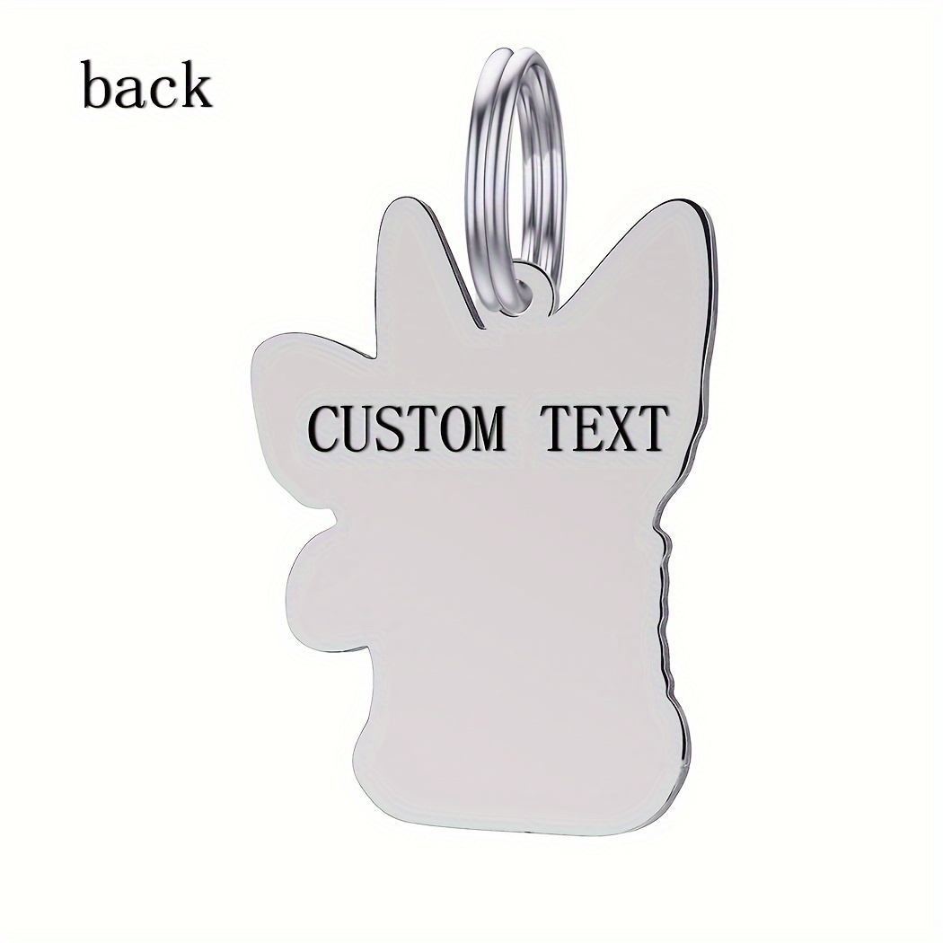 TEMU Customize 1pc Personalized Belgian Malinois Engraved Id Name Tag Dog Anti-lost Keychain For Puppies