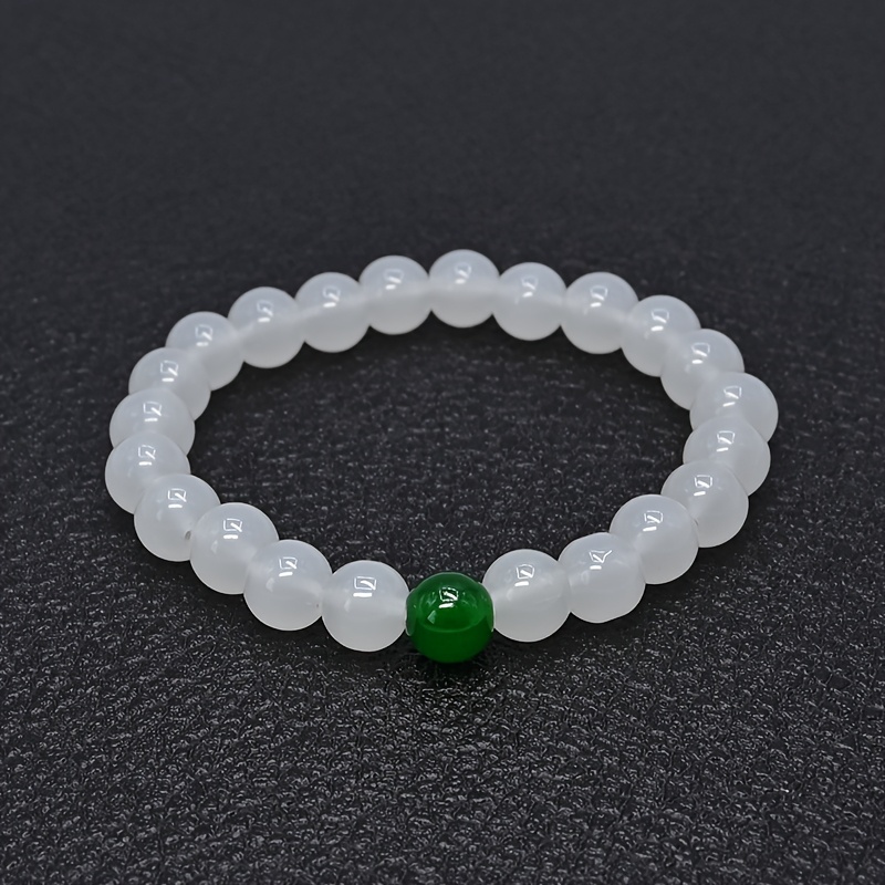 2 Pairs Elegant Women's Transparent Glass Bead Bracelets