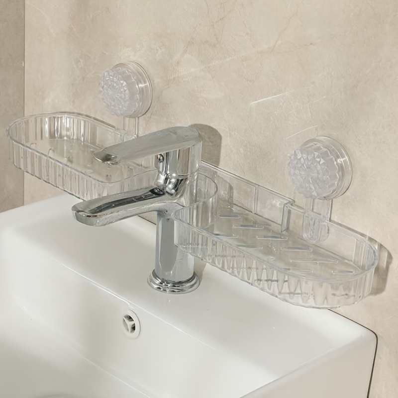 TEMU Non-slip Storage Rack For Cups And Toiletries At The Sink Mirror Without Mounting Hole, Suitable For Use In Bathrooms, Toilets, And Shower Rooms