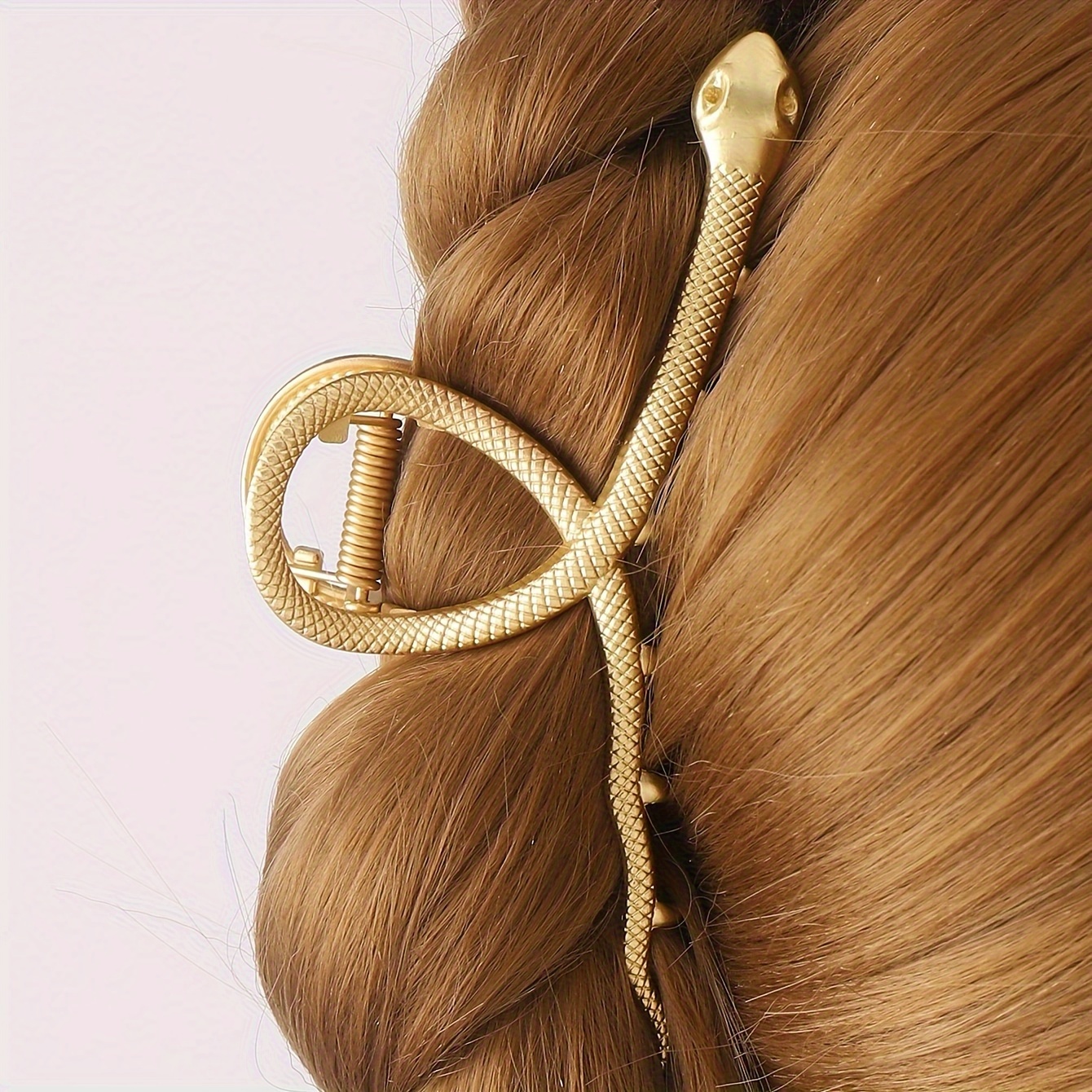 

Elegant Vintage Snake Hair Claw Clip - Metallic French Twist Accessory For Women, Hair