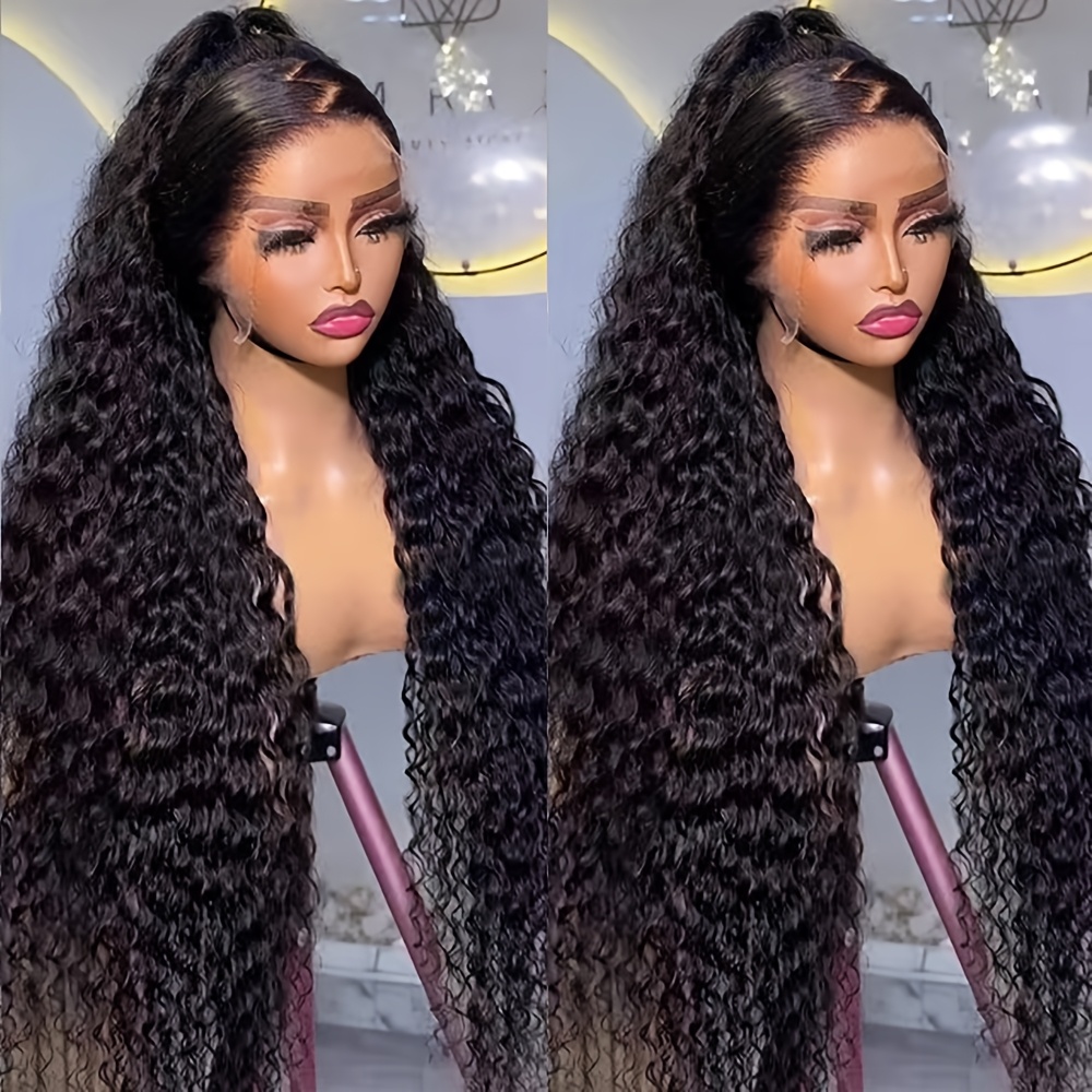 Image of Women' Glueless Lace Front Wig With Preplucked Hairline & Hair - Heat Resistant Synthetic Curly Wave Wig Suitable For Daily Use, Parties, Look, Suitable For , New Year Gift