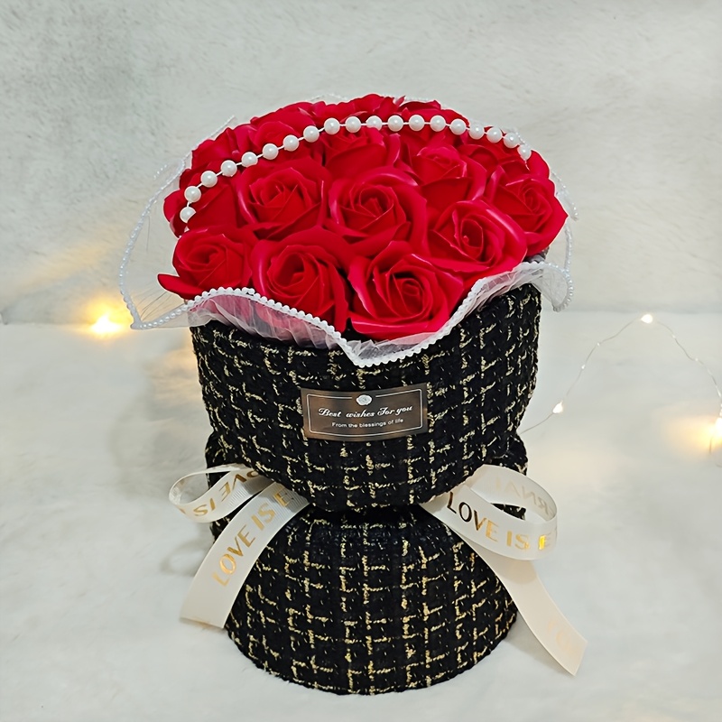 1pc, Rose Bouquet, Gift To Girlfriend, Best Friend, Wedding Anniversary, Birthday Gift, Soap Eternal Flower Bouquet, Valentine's Day Gift, Mother's Day, Graduation Gift, Christmas Gift