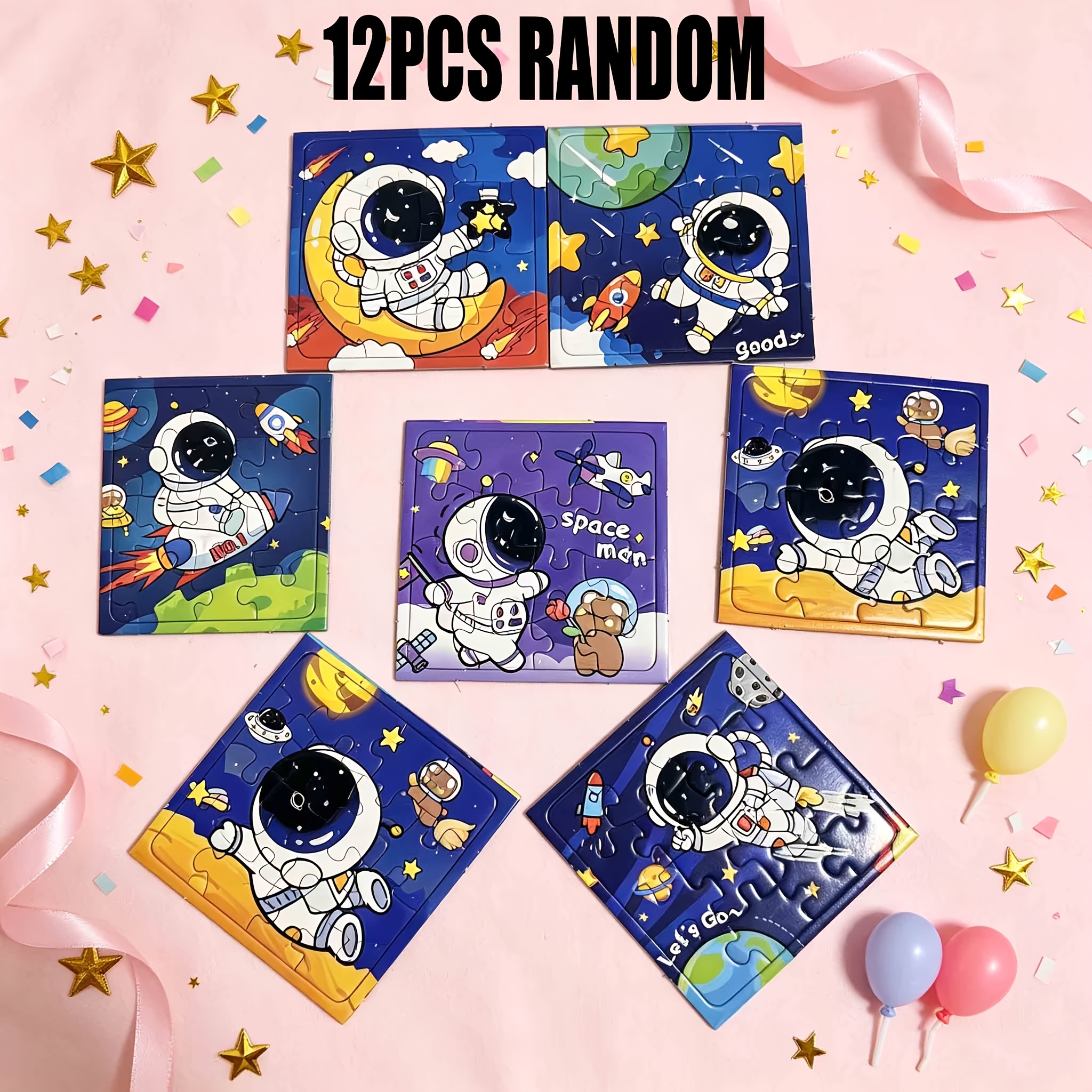 TEMU 12pcs Astronaut Jigsaw Puzzle Toys, Party Favors For Children, Boys Toys, Girls Toys, Fillers For Kids, Holiday Game, Classroom Prizes, Birthday