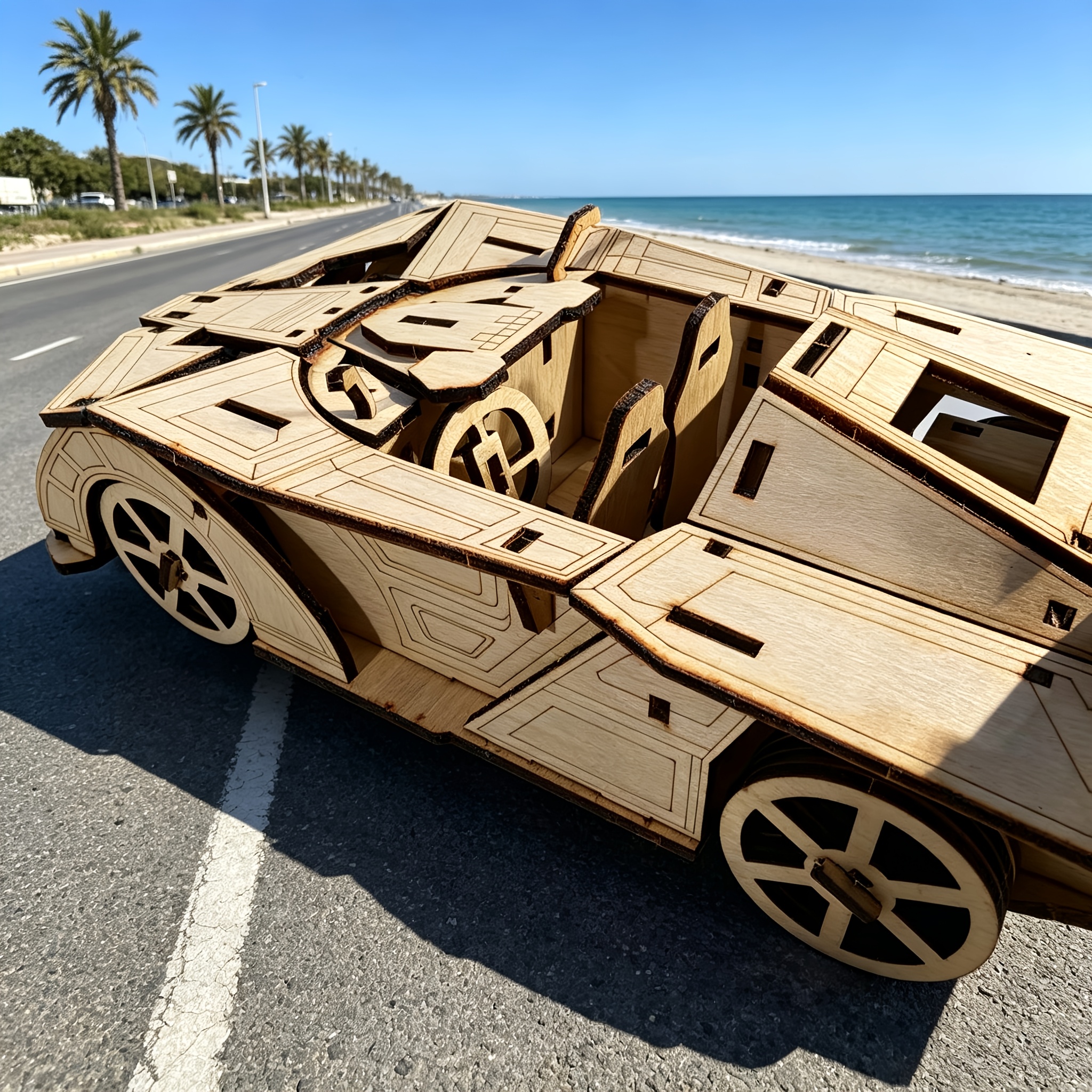 3D Puzzle Race Car Model, Wooden Assembly Kit