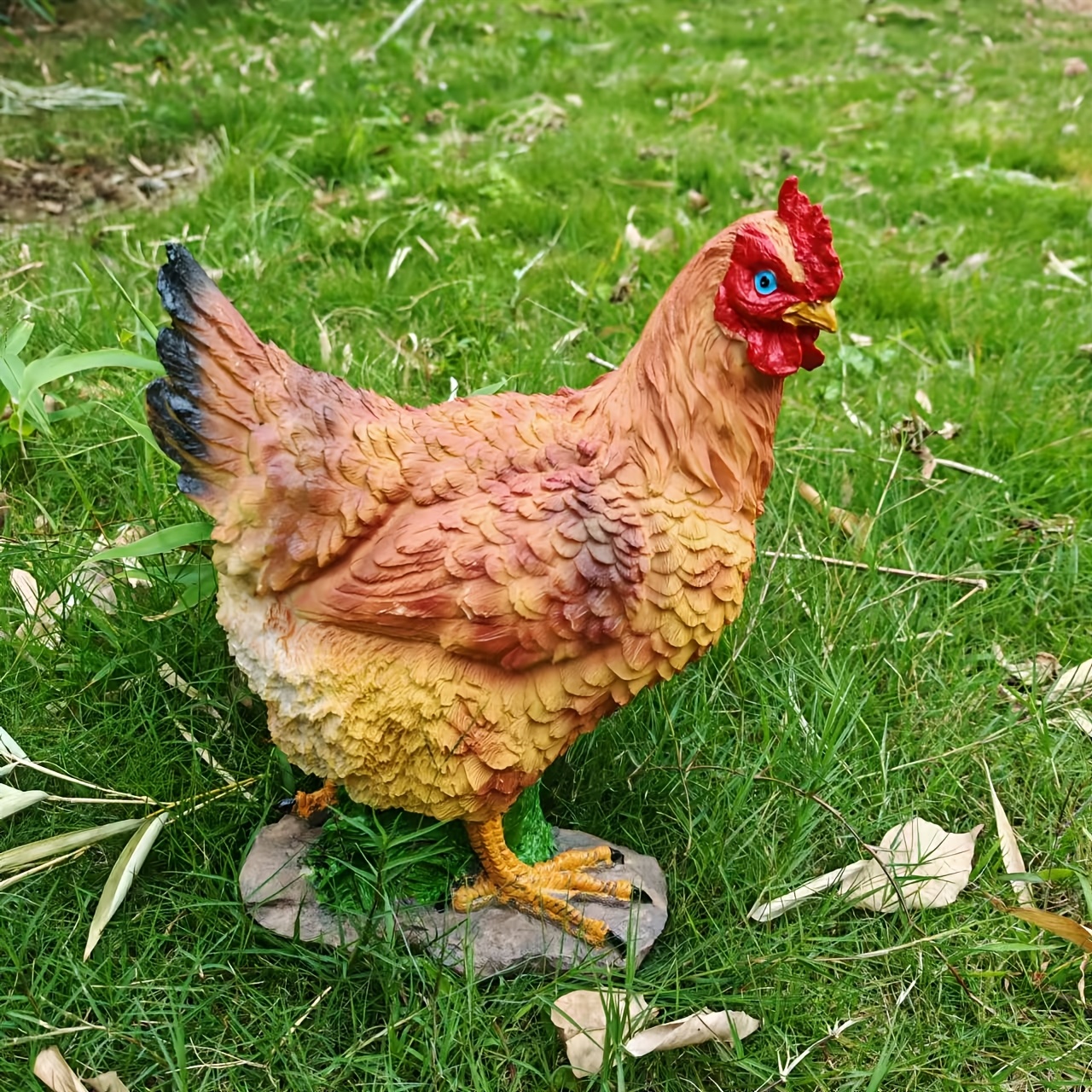 Image of 1pc Realistic Hen Statue - Outdoor/ Resin Chicken Figure Suitable For Garden,, Decor - Low-maintenance Theme Chicken Coop Accessory ( Chicken)