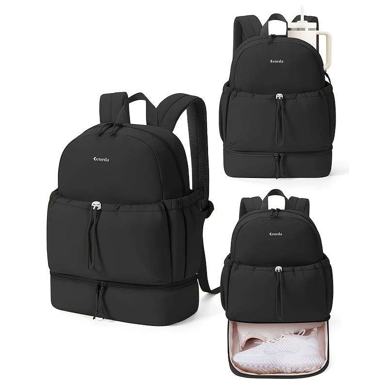 TEMU Sac à Dos Sportif à Cordon de Serrage avec Séparation Sec-Humide, Compartiment à Chaussures Indépendant et Couleurs Dopamine