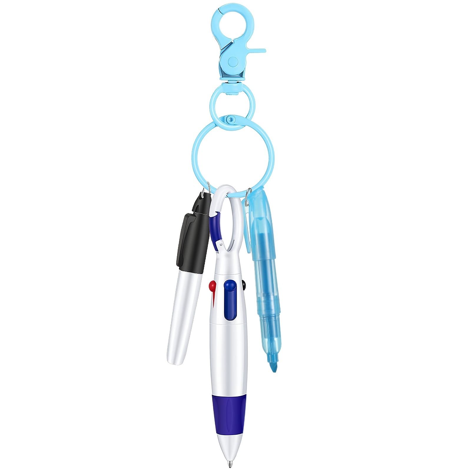 

4pcs Nurse Pen Set Point , Permanent Marker, Retractable Ballpoint & Keychain Clip - Waterproof Supplies