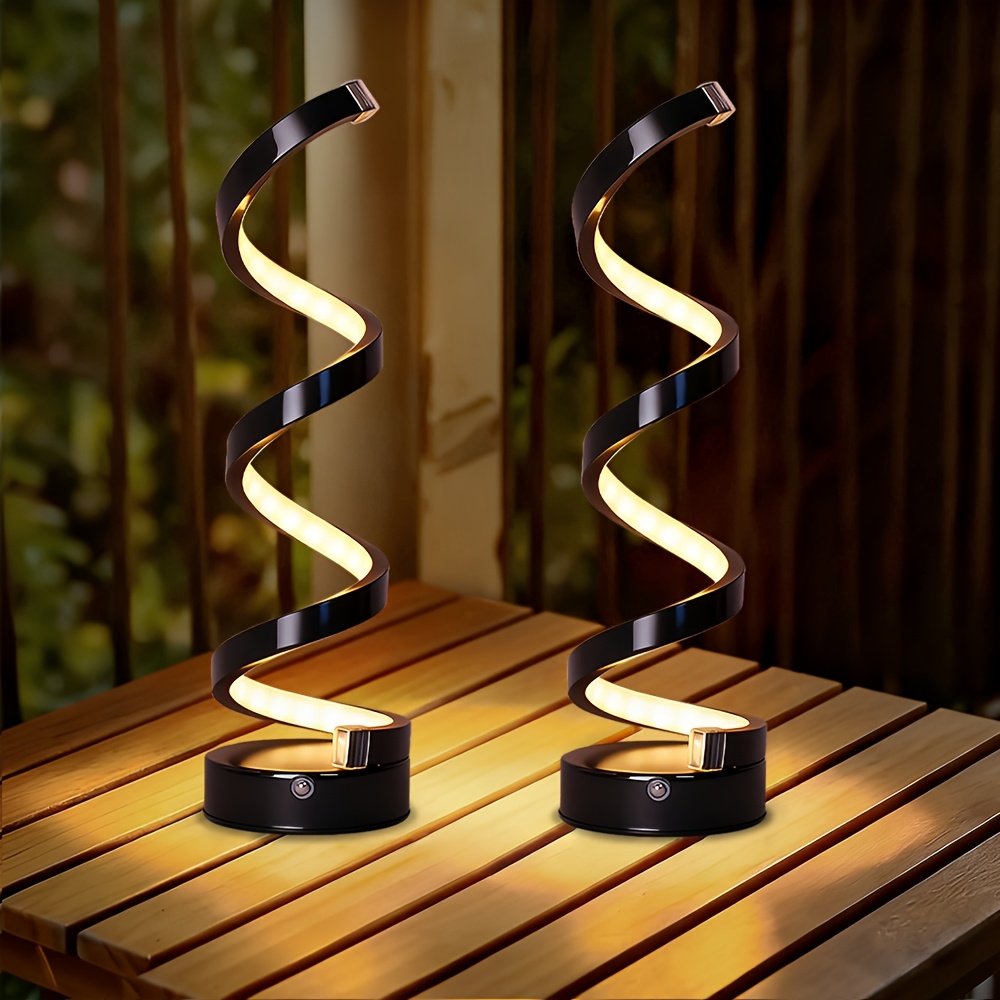 TEMU 2/1pack Cordless Table Lamp, 1400mah Rechargeable Battery Desk Lamp, 3 Color Dimming, Portable Touch Lamp With Led Bulb, Indoor Lamps For Dining