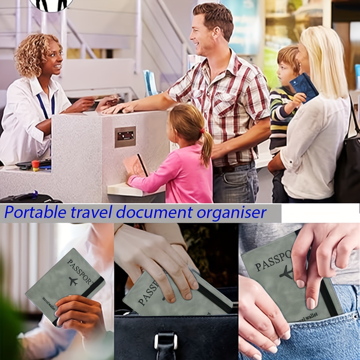 1pc rfid passport holder thin passport wallet retro pu multi function wallet travel passport bag details 13