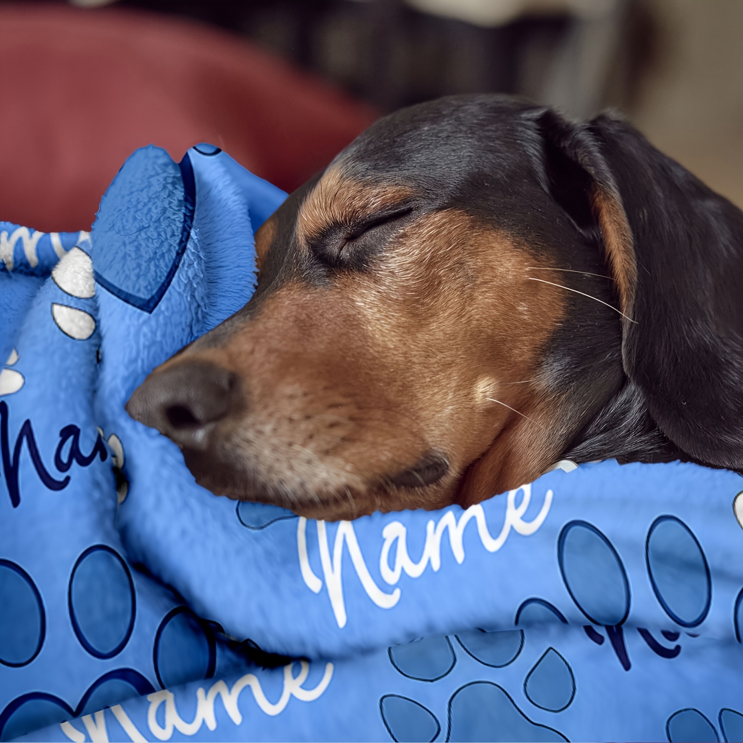 Personalized Pet Blanket with Custom Name, Paw Print Pattern