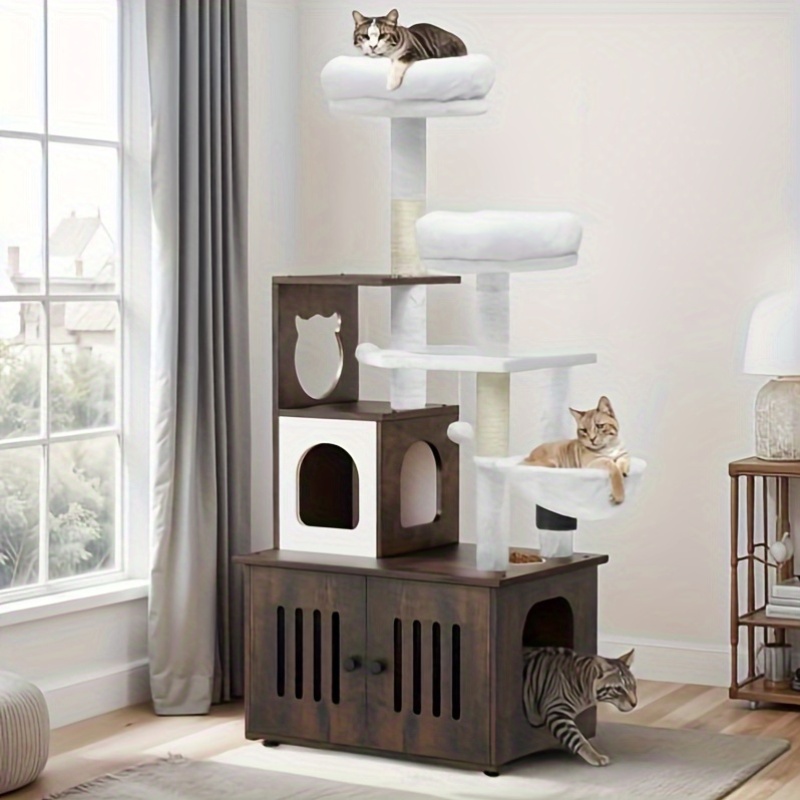 

Industraedge Durable Cat Tree With Integrated Litter Box Enclosure