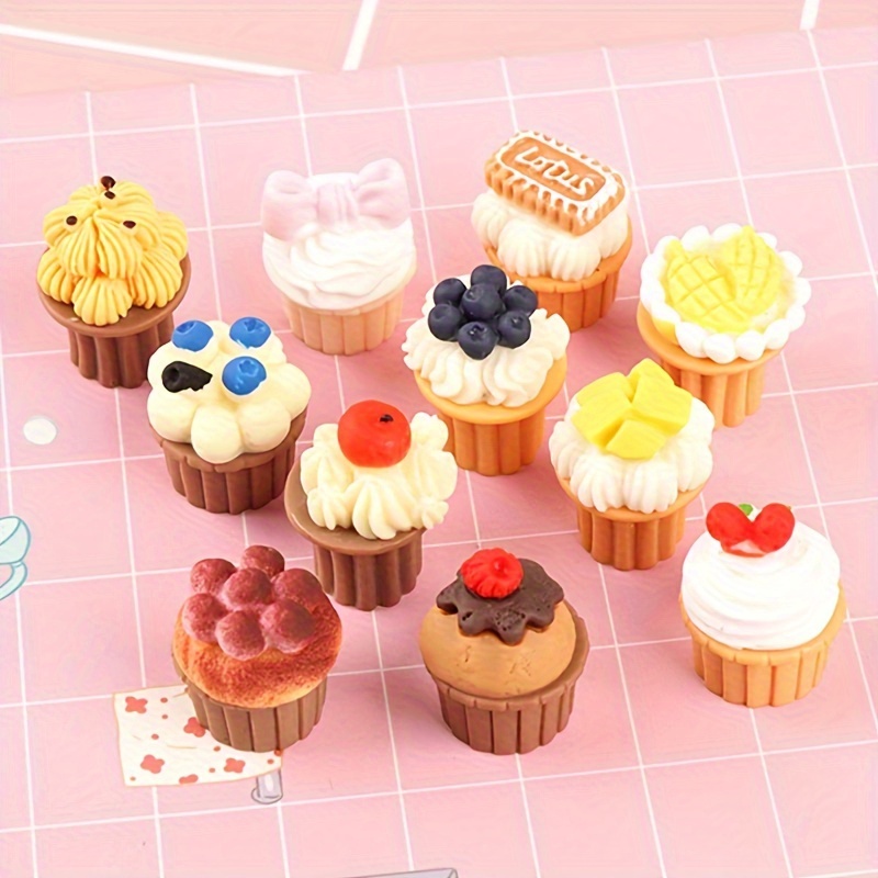 

11pcs, Fruit Cake Simulation Diy Resin Accessories, Doll House Micro Landscape Decoration, Mobile Phone Shell Hair Accessories Decoration Accessories