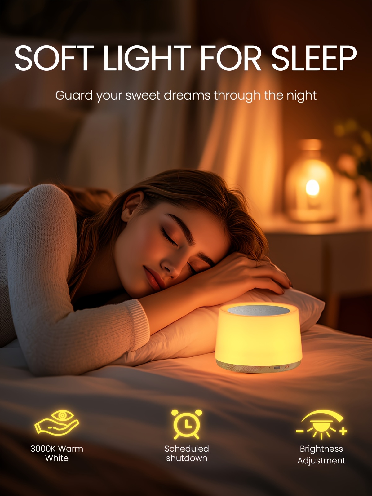 Lihangstar Touch-Sensitive Smart Lamp, a Brand New Touch Bedside Lamp, Night Light/Table Lamp, Adjustable Brightness And Color Night Light, USB Rechargeable/Suitable for Bedroom, Living Room, Parties, Desktop, Birthday Gift Ambient Light