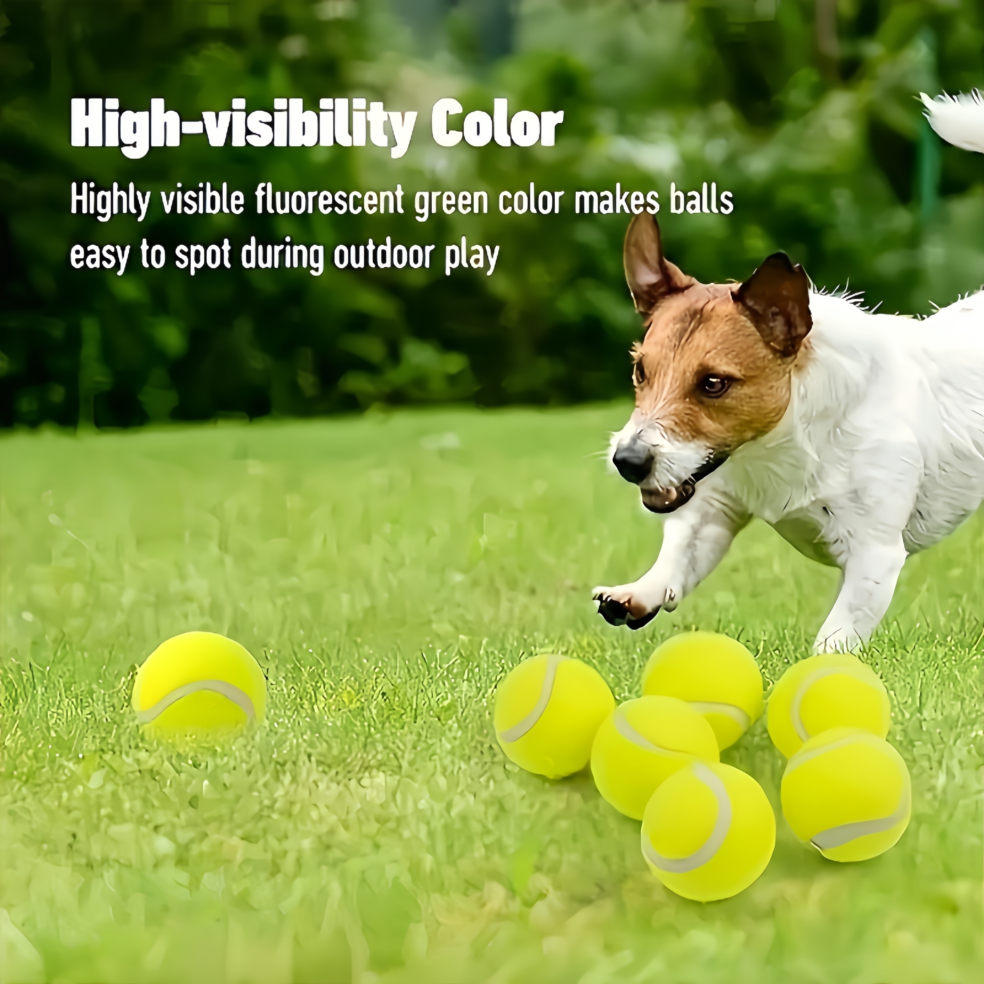 

4pcs Interactive Rubber Tennis Balls For Small To Medium Dogs - No Launcher Needed, Tennis Balls For Dogs