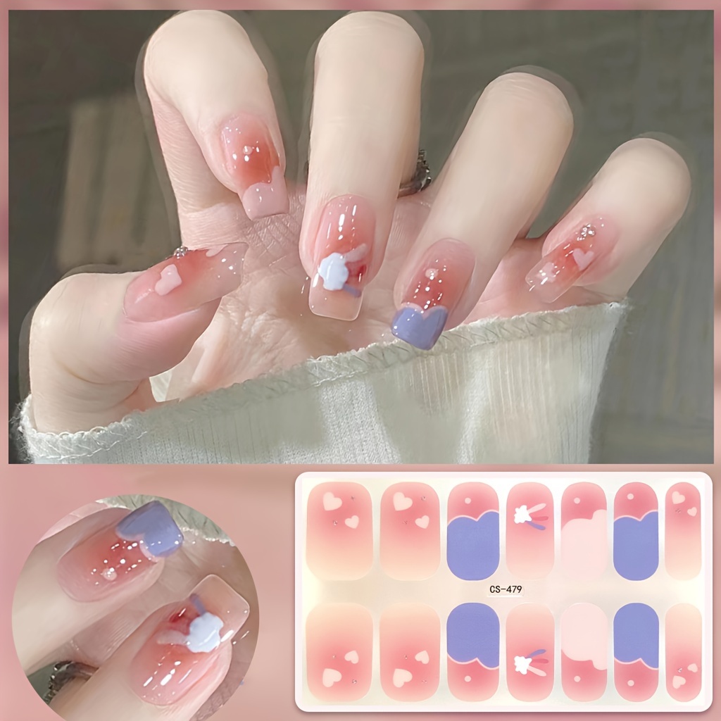 

Chic Cartoon-themed Self-adhesive Nail Wraps - Waterproof, No-seal Gel Polish Stickers For Women & Girls - Sparkle , Manicure Decals