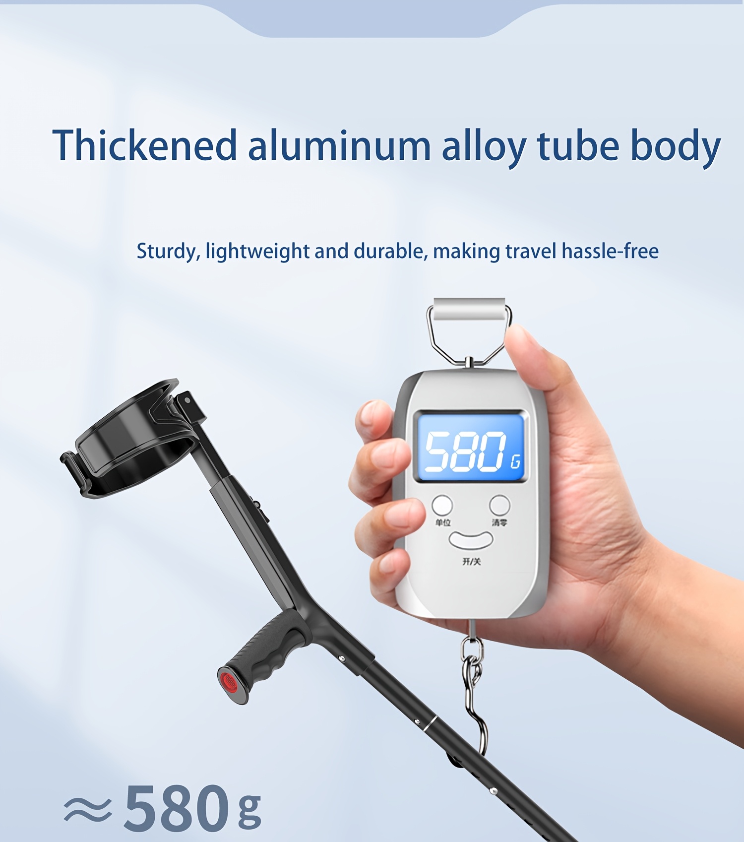 Rotatable Elbow Crutch, Portable Foldable Telescopic Elbow Rest, Rehabilitation Assistive Elbow Cane, Multi-Point Support Comfortable Underarm Crutch