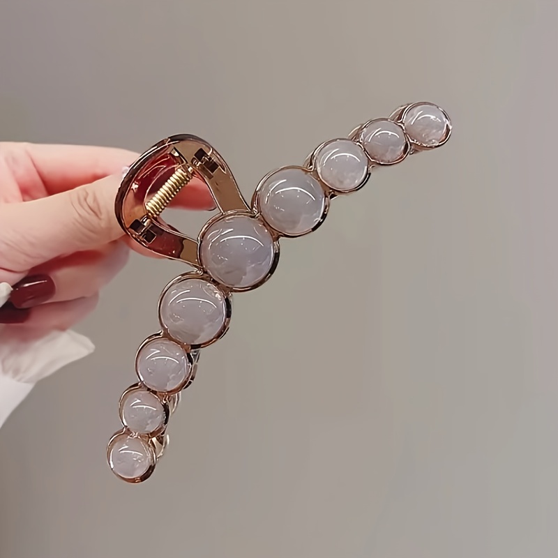 TEMU Elegant Large Acrylic Shark Clip | Single Piece, Stylish Hair Accessory For Back Of Head, Multi- Styling