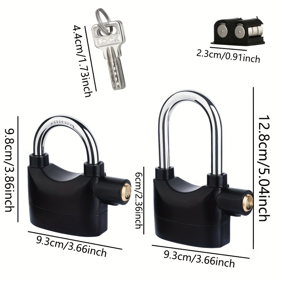 puerta de seguridad   resistente con sensor de movimiento y   fuerte - candado antirrobo para puertas,  , bicicletas, muebles - funciona con pilas (  2 pilas no recargables), cerraduras para el hogar Detalles del producto 3