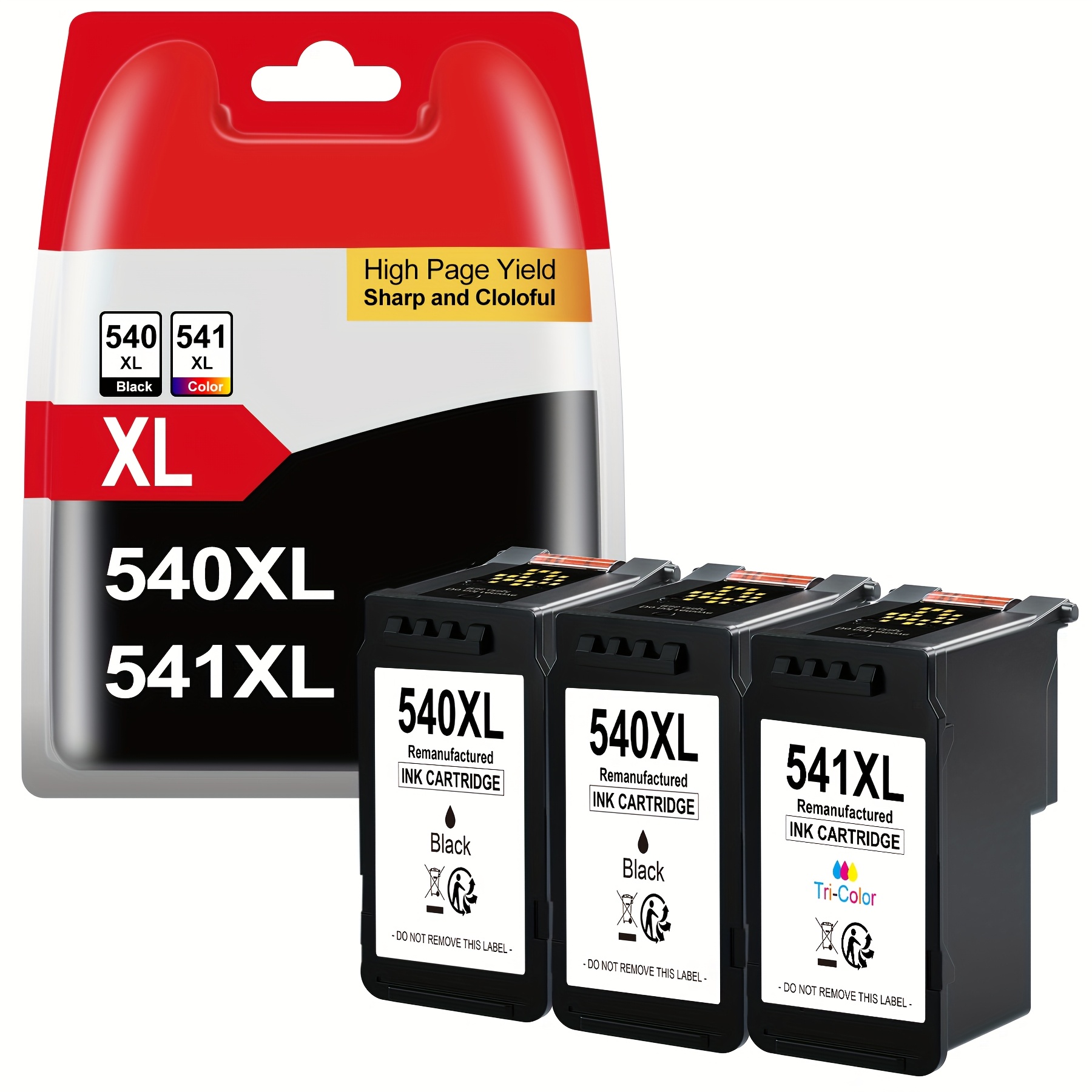 E-shop PG 540 XL CL-541XL Patronen 540xl 541xl (3er Pack) Ersatz für Canon Druckerpatronen 540 541 PG540 CL541 für Druckerpatronen Canon TS5150 MG3600