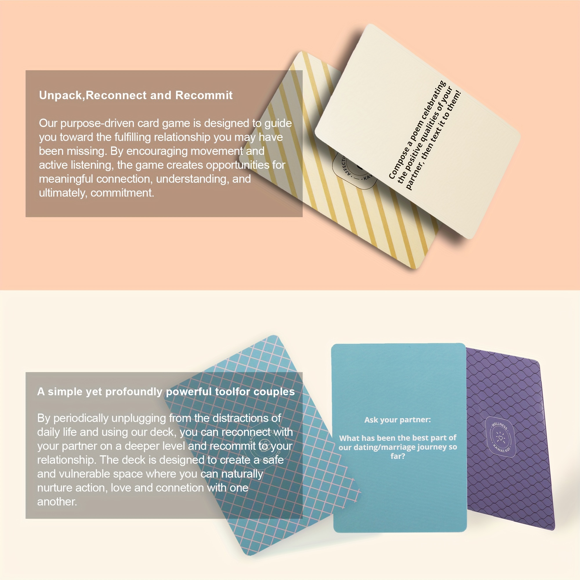 Couple Reconnect Game Box - 165 Conversation Cards, Date Night & Anniversary Gift, Paper Material, No Electricity Needed, Featherless, Fun & Engaging for Couples for Halloween, Christmas Event & Party Supplies Halloween&Christmas