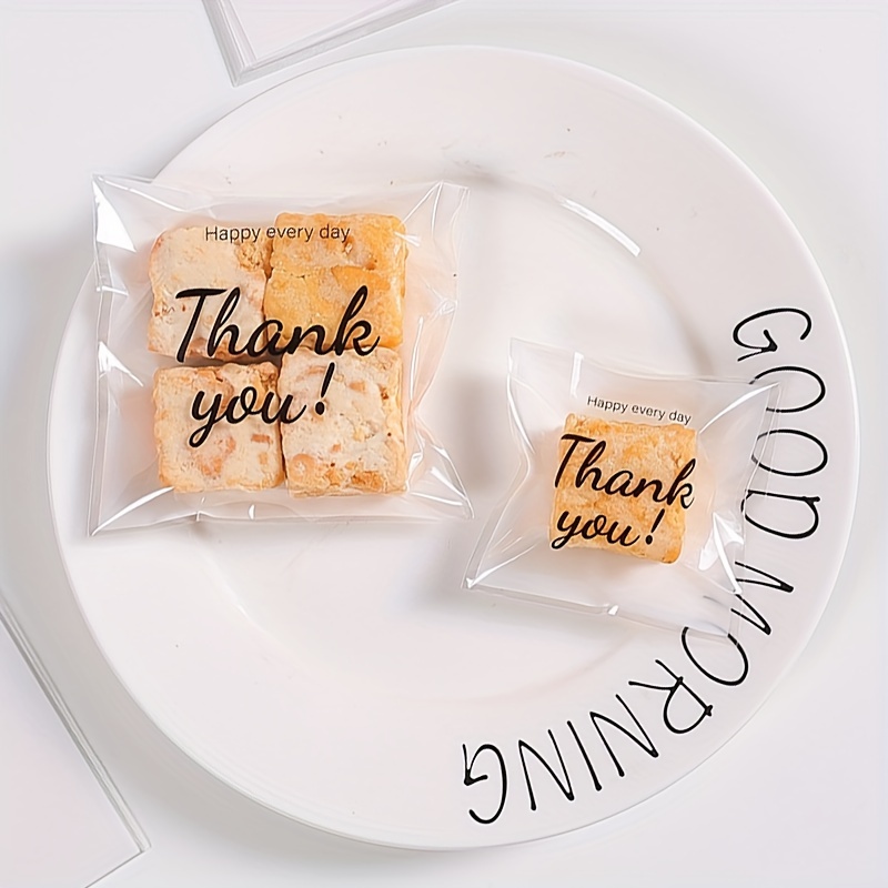 

100-piece Large 'thank You' Printed White Ziplock Bags - Perfect For Gifts, Candy & Party Favors, 5.12" X 3.94