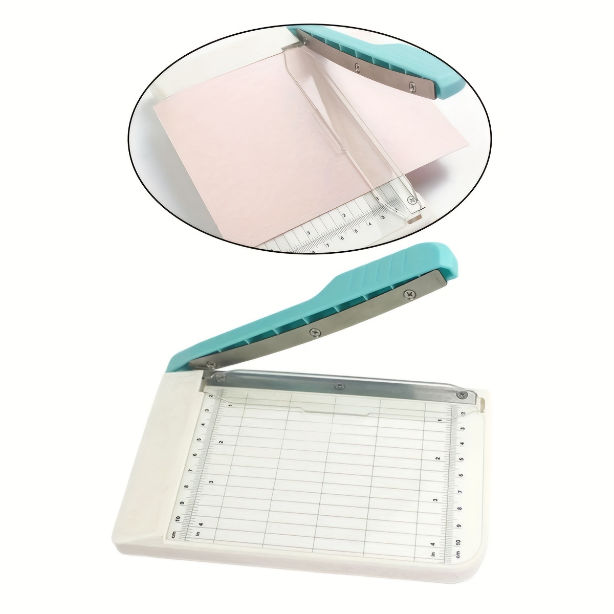 1pc Manual Paper Trimmer Pvc Rotary Cutter For Crafts Coupons Labels