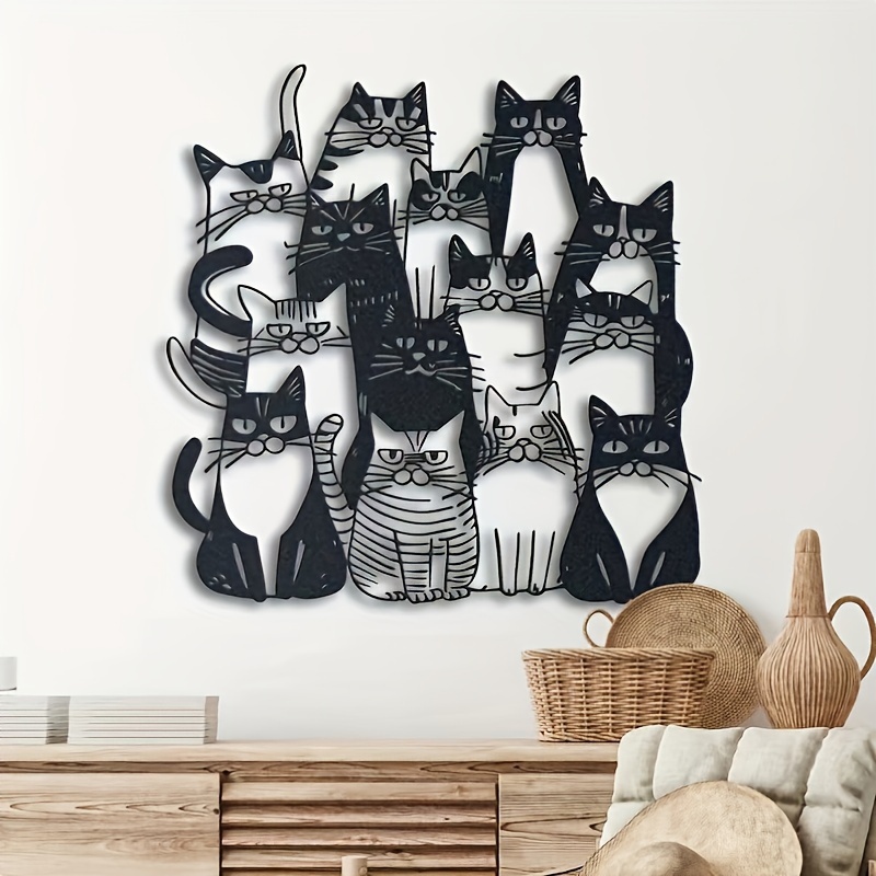 

1pc, Cat Metal Art, 3d Wall Decor, Home & Kids Room , Animal Metal Sign, Pet Store Decor, Funny Cat Metal , Cat Art Gift, Housewarming Present, Metal Crafts