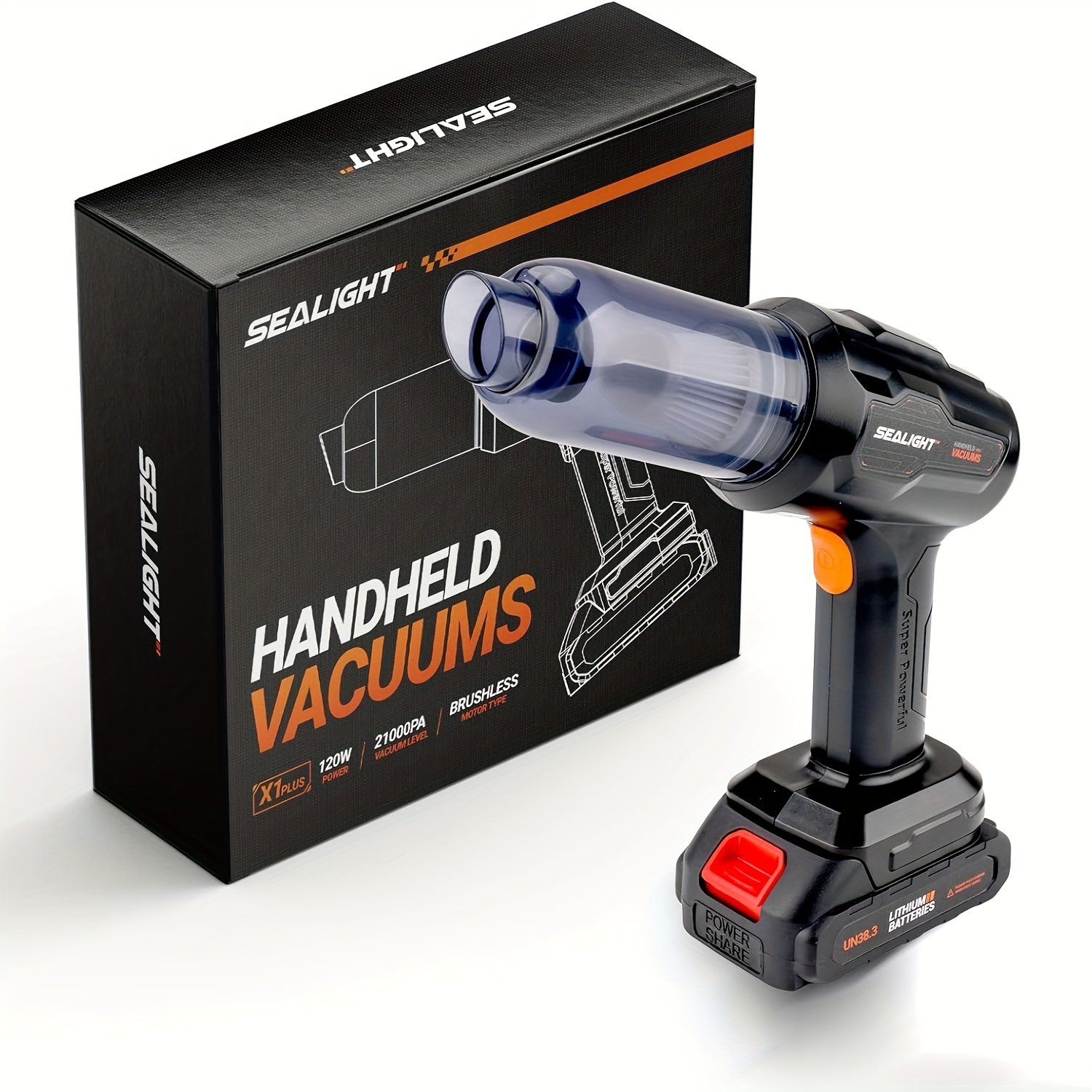 TEMU Handheld Car Vacuum Cordless, 21000pa/120aw High Power Suction Vacuum, 4 In 1 Air Duster And Vacuum Cleaner, Portable Vacuum Cleaners For Car Interior, Home, Outdoor Cleaning