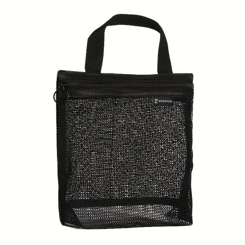 E-shop 1 Stück Verdickte Tragbare Dusche Handtasche aus Nylon, Transparente Mesh Make-up Tasche, Aufbewahrungstasche, Reise Kulturbeutel, Tragbare