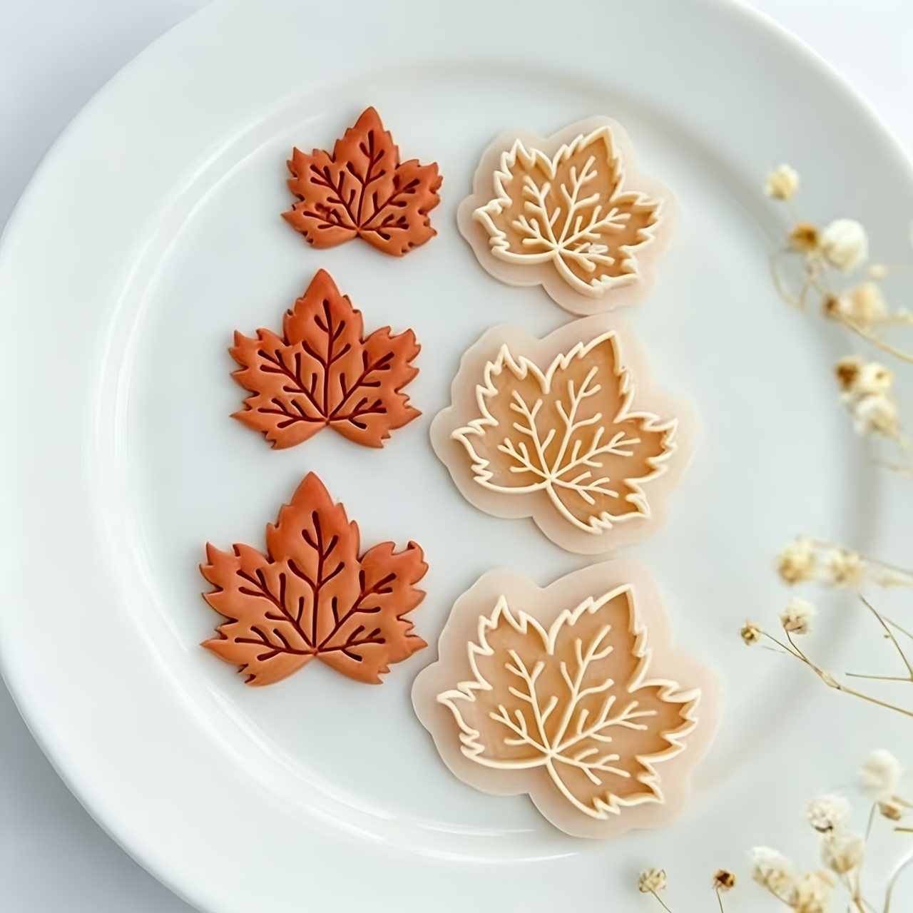 TEMU Moule à boucles d'oreilles en poterie souple vintage de feuille d'érable, outil de fabrication de boucles d'oreilles en poterie faites à