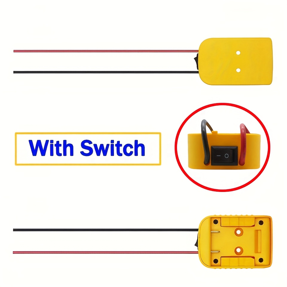 TEMU Adapter That Works With Dewalt 18v/20v Max Lithium Batteries, Designed For Projects And Includes A Switch