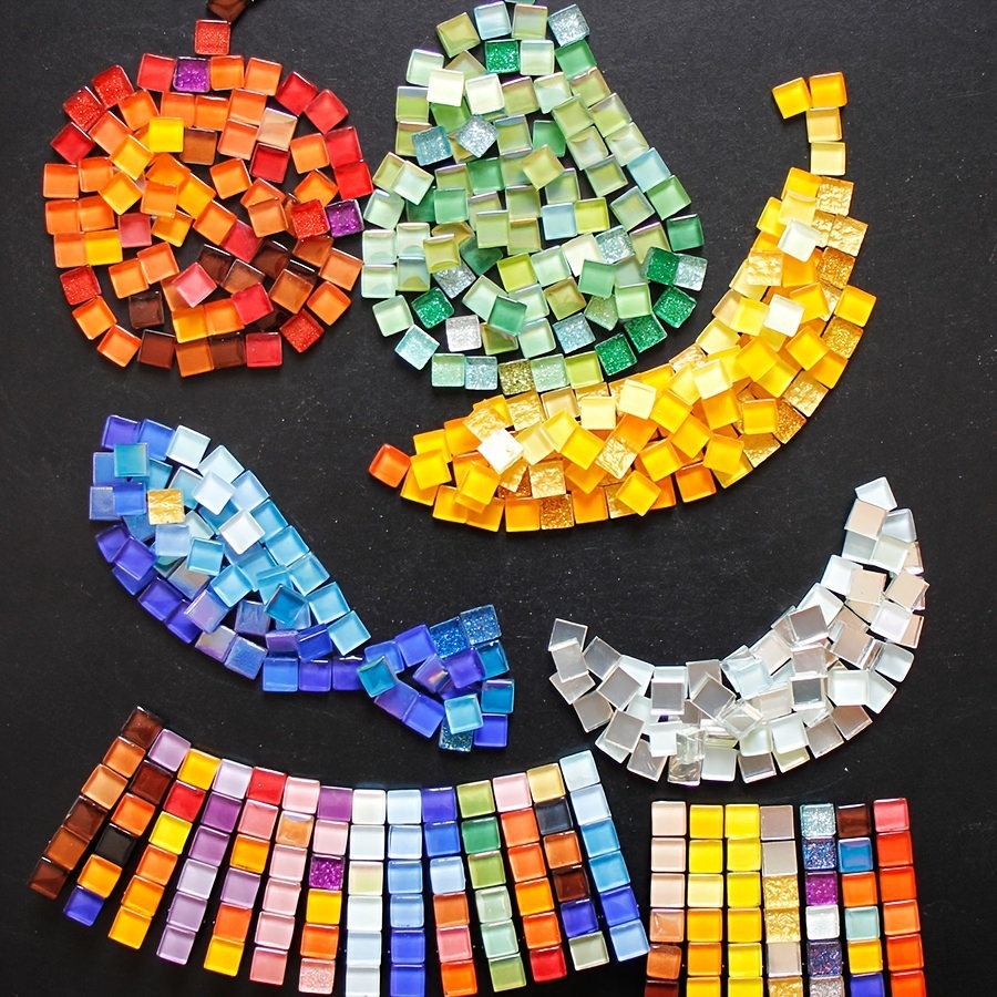 

150pcs Sparkling Multicolor 1cm Square Glass Mosaic Tiles - Diy Craft Mini Crystal Mosaic Pieces For Art Projects, Decoration Mosaic Tile Nuggets