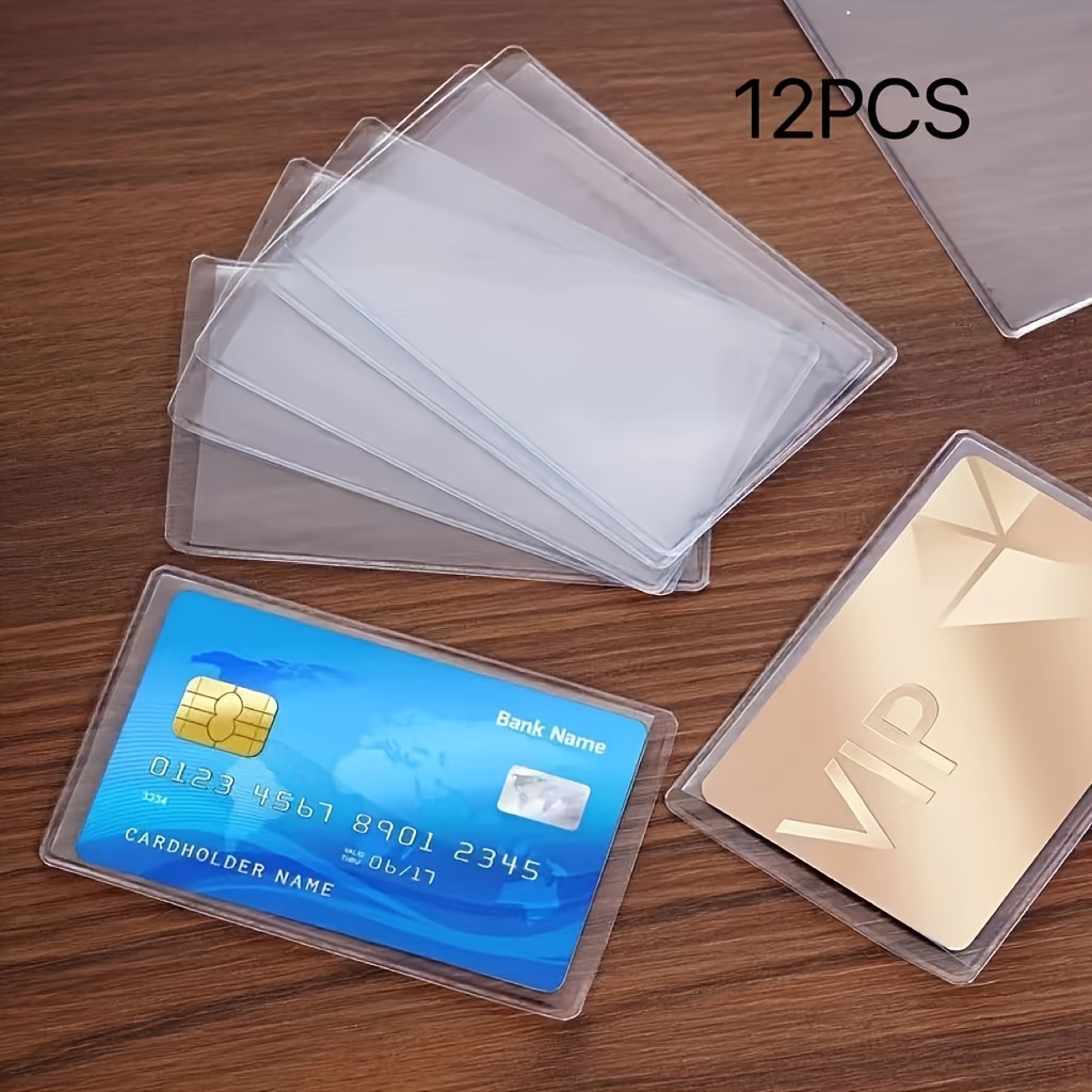 Set Of 12 Sturdy, Card Protectors, -resistant Pvc For Credit Cards And Ids, Featuring Magnetic For Office Use.