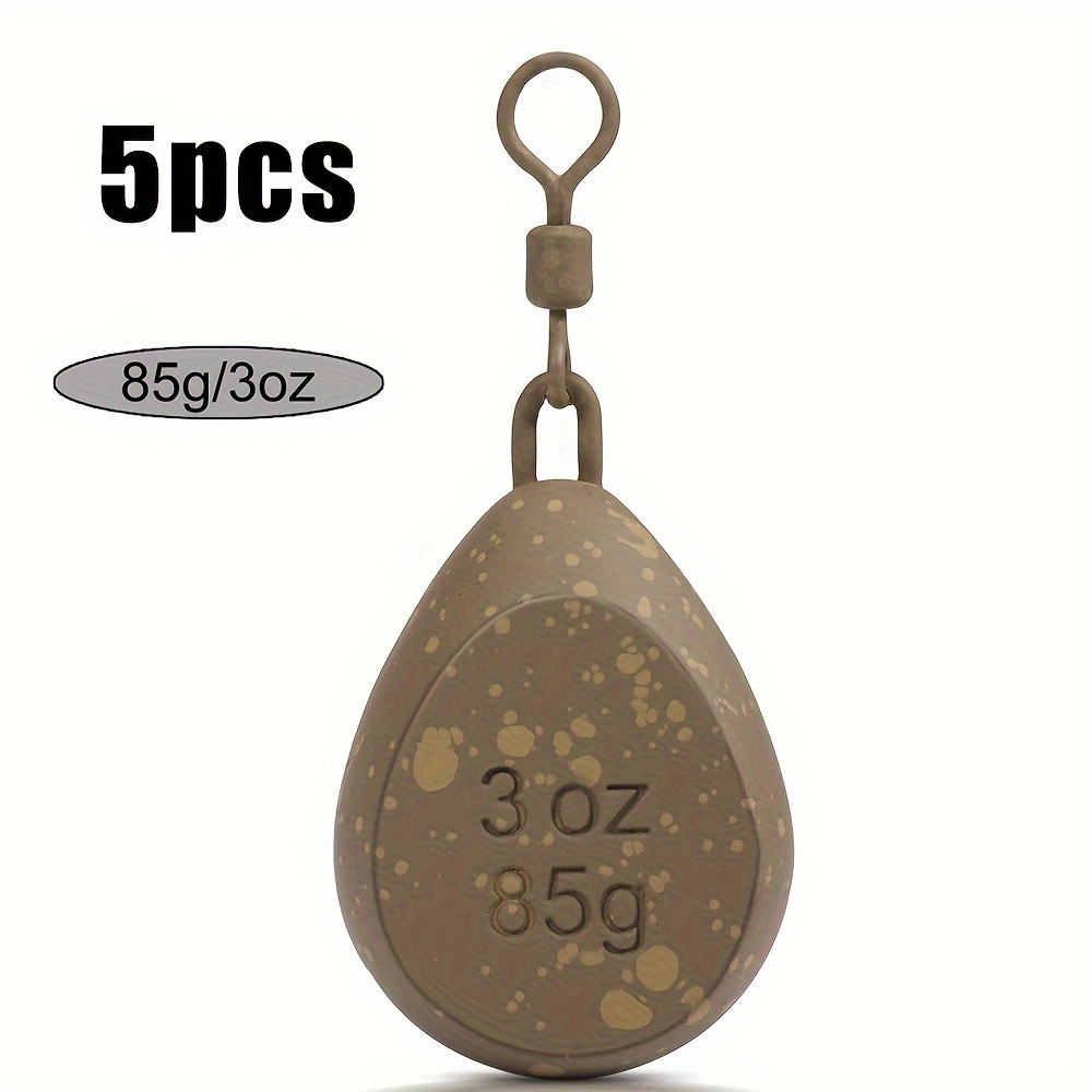 Image of Sougayilang 5pcs Teardrop Fishing Rig Set For European Style Pond Fishing, European Carp Fishing, Feeder Fishing, Invisible Sea Rod, Long Casting Lead Weight