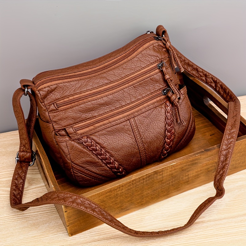

Vintage Multi Layer Crossbody Bag, Retro Pu Shoulder Bag, Women's Fashion Handbag & Purse