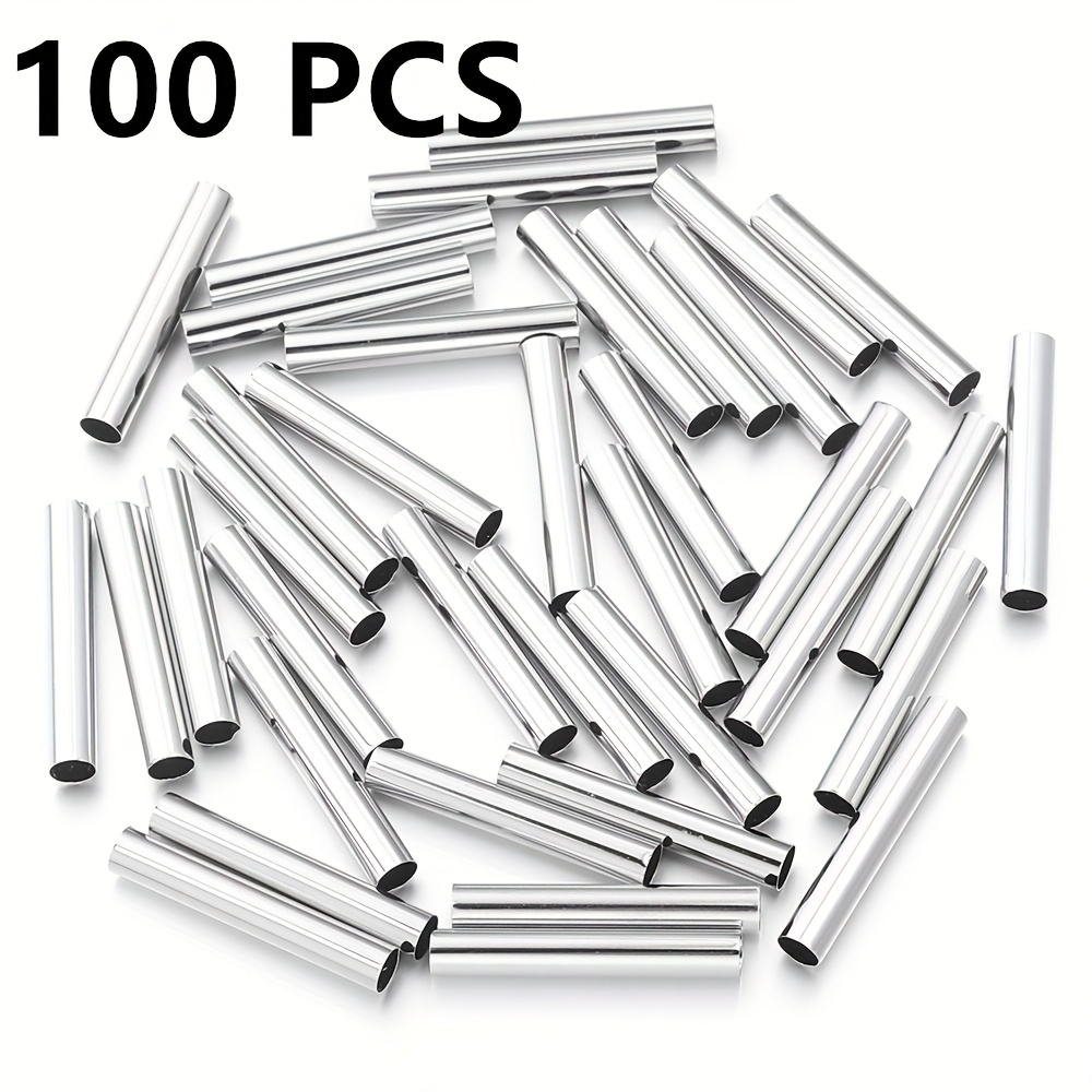 TEMU 100/50pcs Copper Glossy Straight Tubes Mixed Colors, Jewelry Making Findings, Bracelet Necklace Additions, Shoe Boots Clothing Decoration Home
