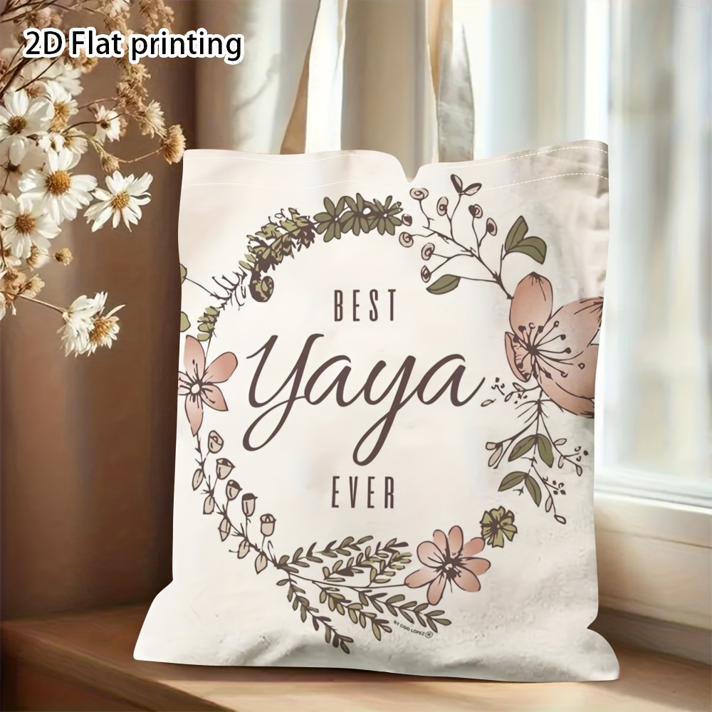 TEMU 1pc Bolsa de Lona 2D, Impresión Cara, Bolsa de Compras, La Mejor , Bolso de para Viajes, y Compras, 2D