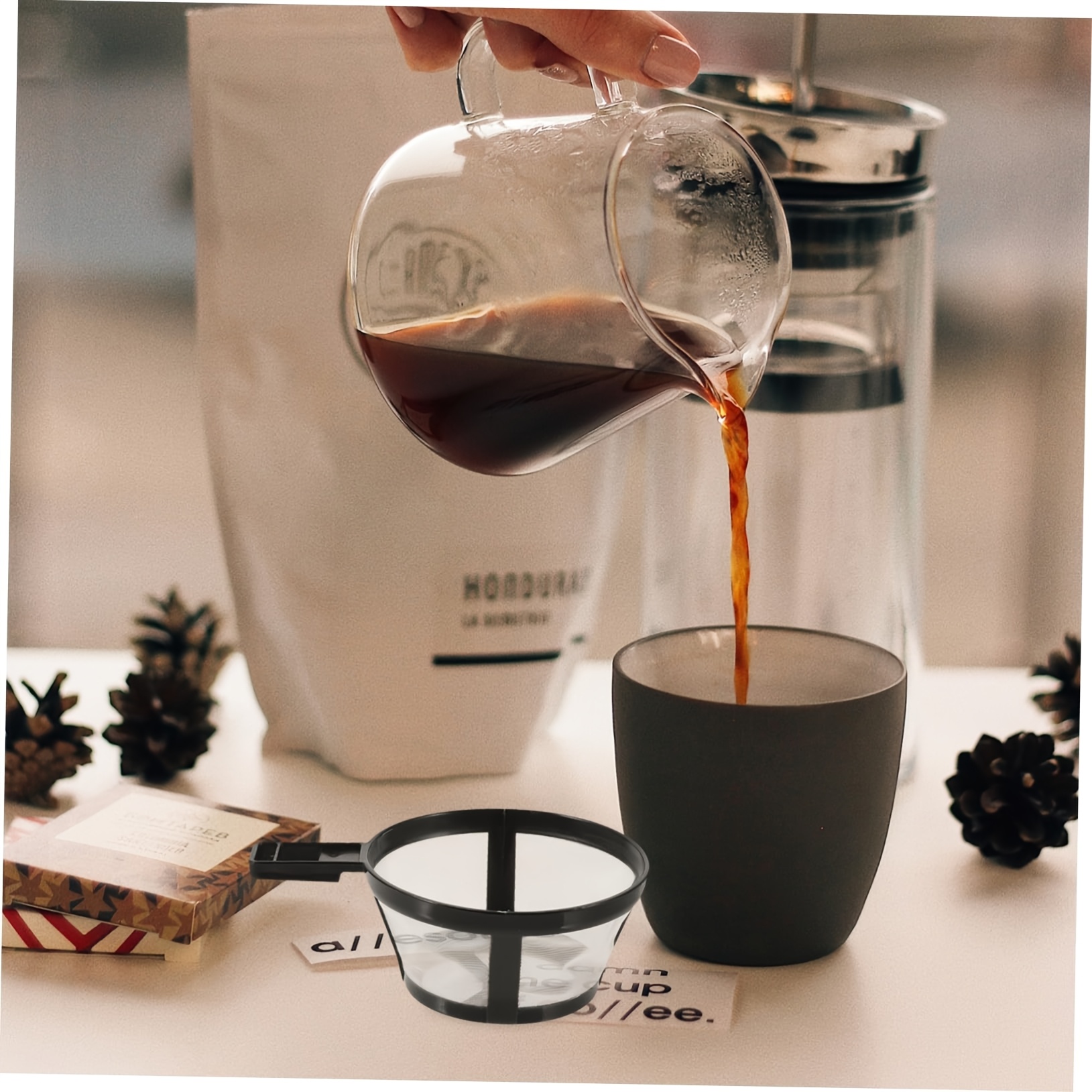 Filter de Café y Té Reutilizable - Malla de Nailon Duradera, Diseño Fácil de Limpiar para Cafeteras Francesa, Servir por Encima, Máquinas de Espresso - Accesorio de Alta Calidad para Preparación