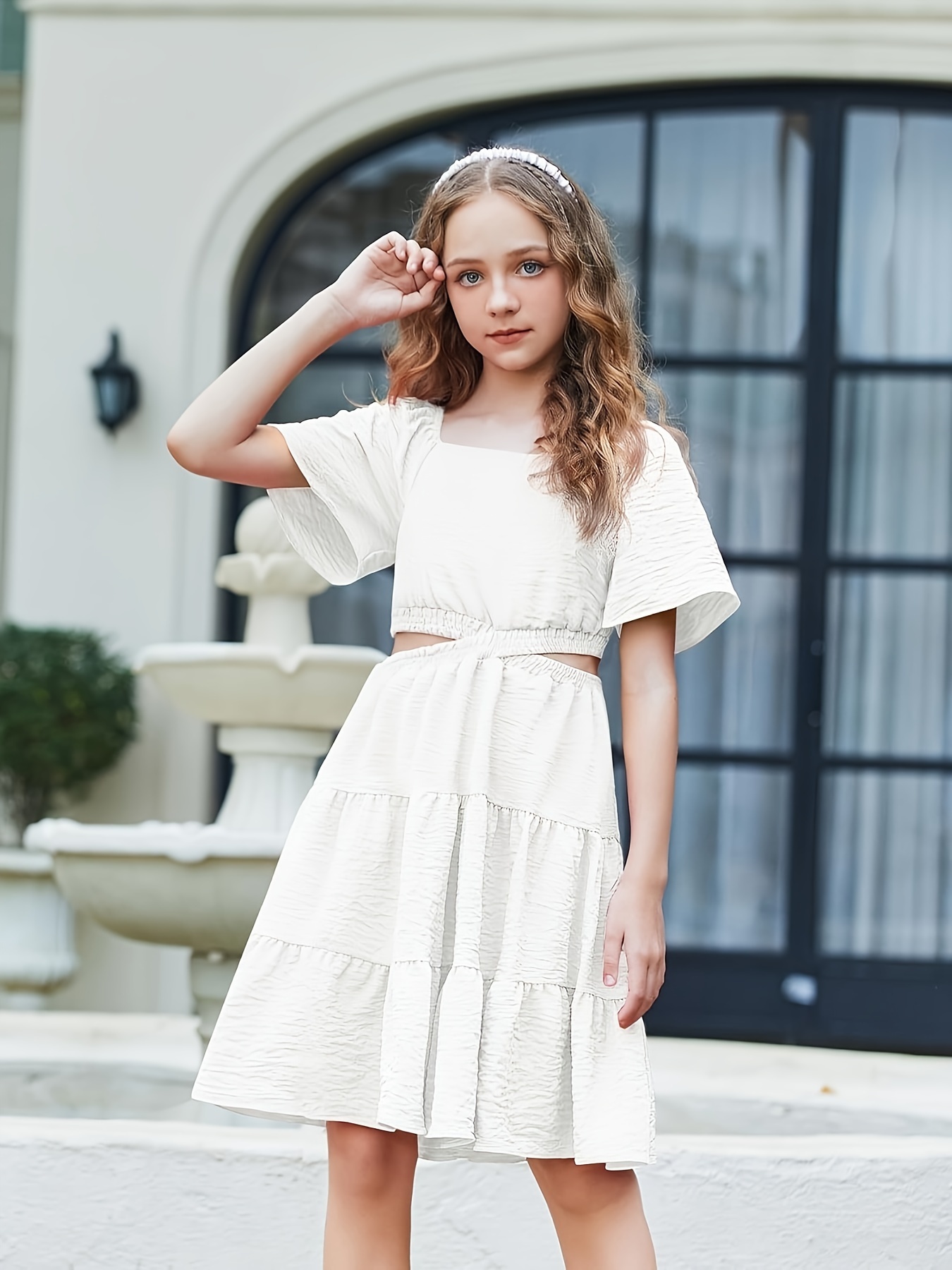 white christmas dresses Tween Dresses | Girls Floral Purple Print Sleeveless Dress| Design History main image 0