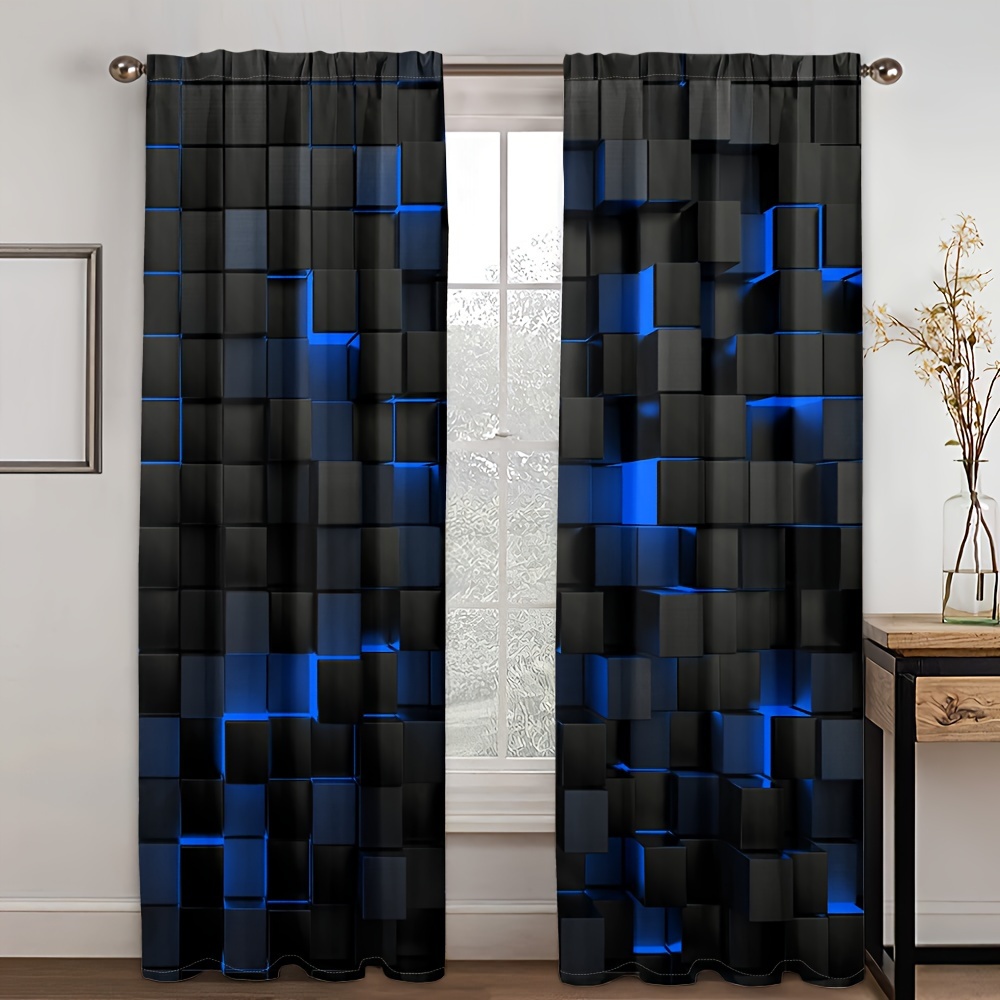 

- 3d Pattern Drapes For & – Set Of 2 - Decorative Panels, - , Rod For Hanging, , - Treatments For , , – For Types, 100% Polyester, Unlined, All- Decor