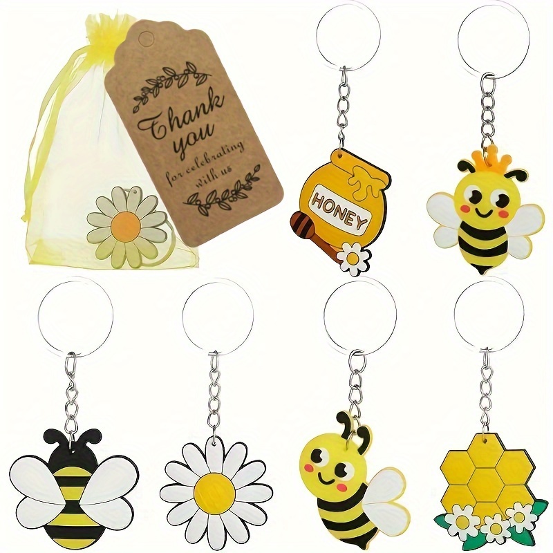 

18/36pcs Bee Keychains Bee Decorations Decor Bee Mum Decorations