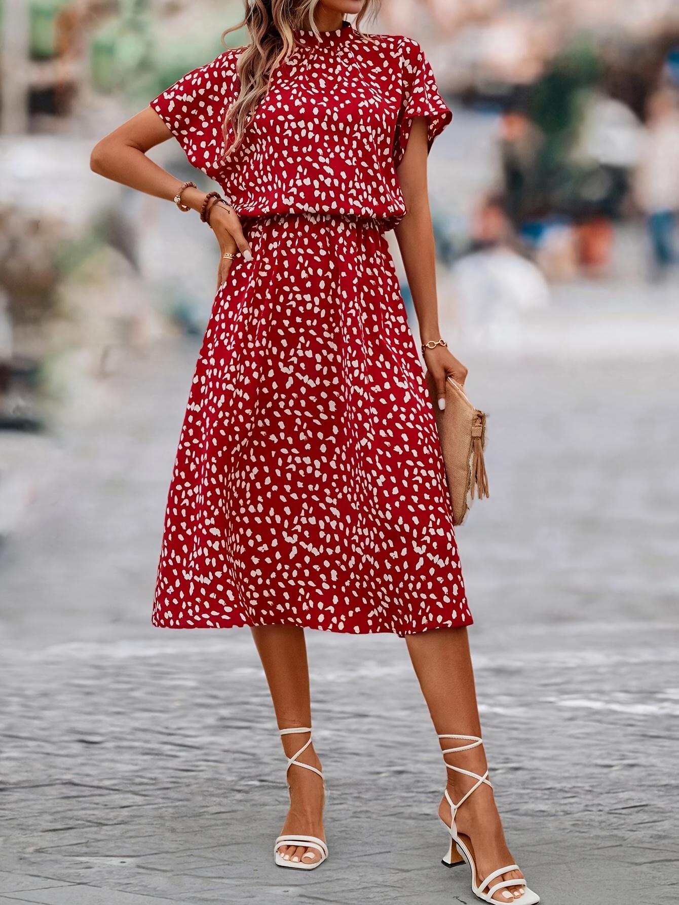 summer grad dresses White Tiered Eyelet Midi Graduation Dress with Buttons White / XSmall