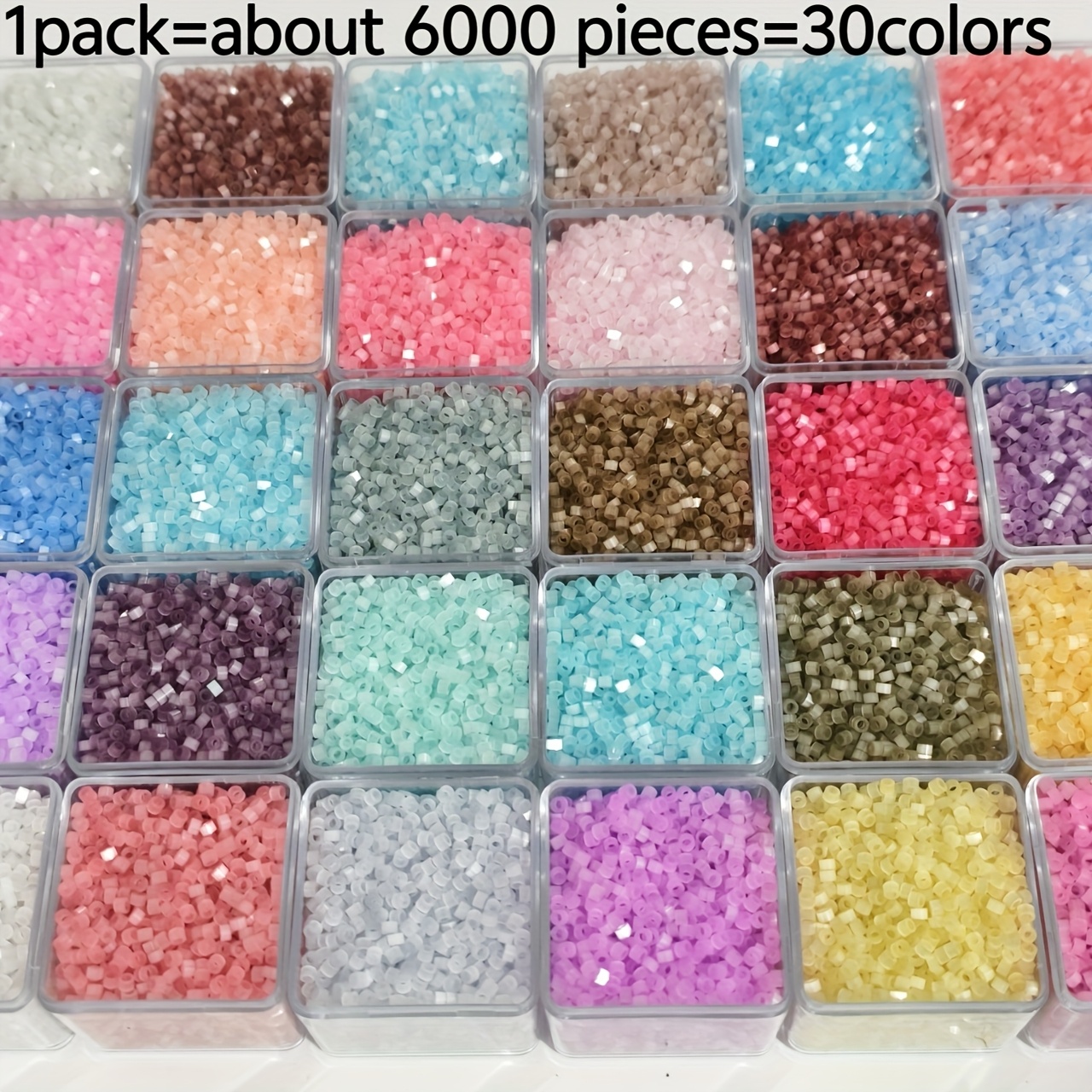 E-shop 6000 Stück 30 Farben Super Katzenaugen Zylindrische Glasperlen - 2,5 mm Perlen - Geeignet für Partyzubehör Schmuck Armband Halskette Herstellung
