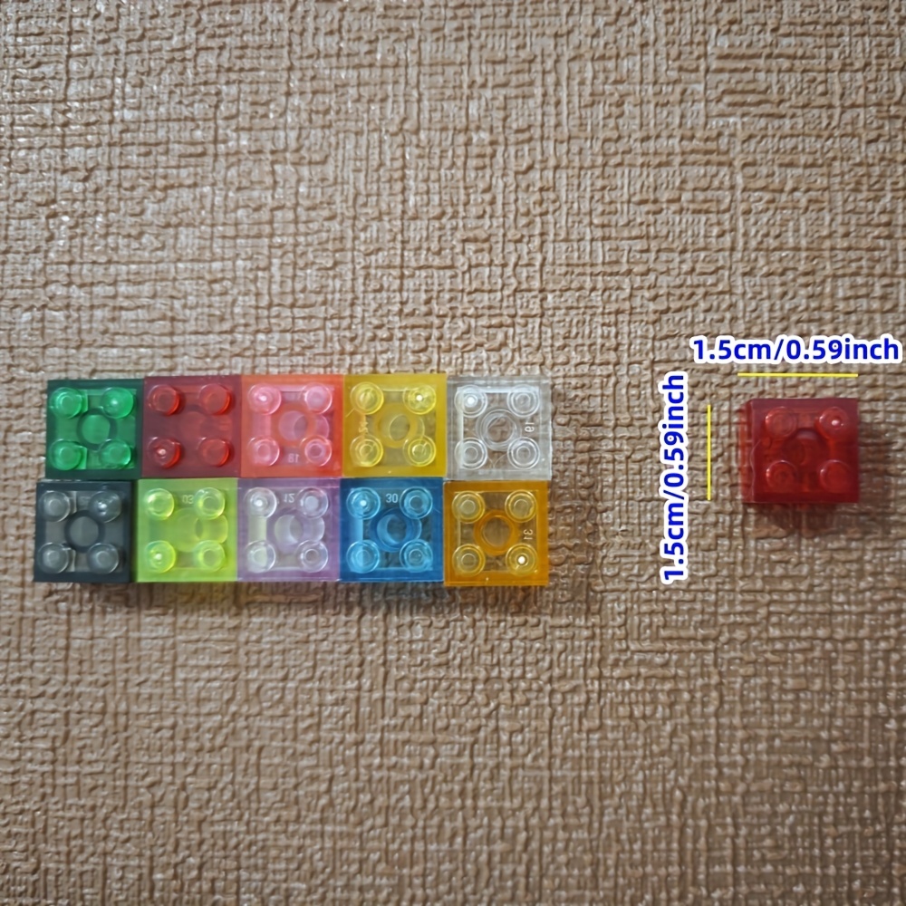2x2 Transparent Colored High Brick Gift for Building Enthusiasts