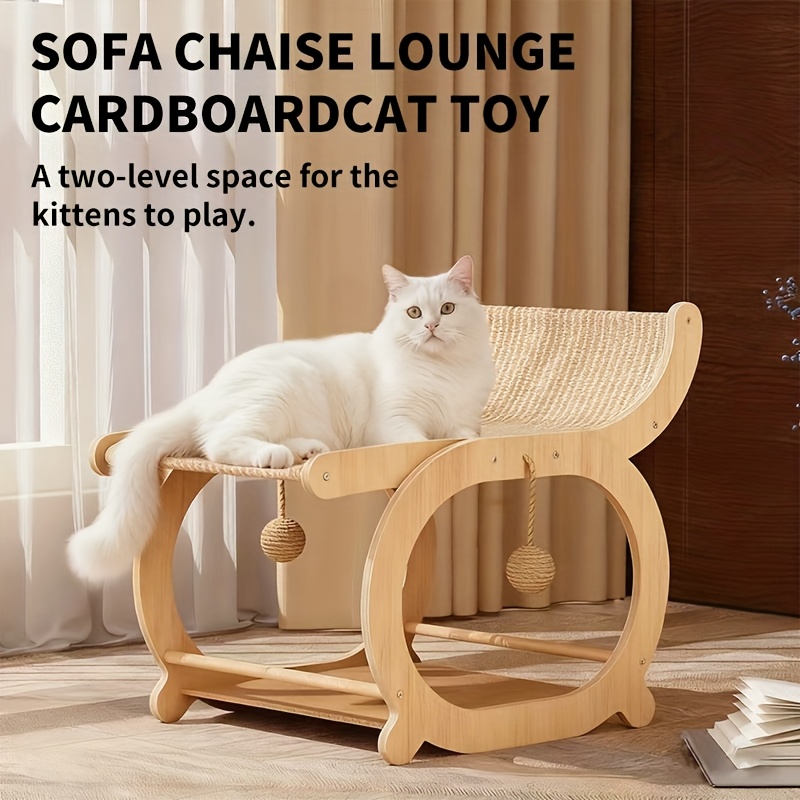 TEMU Cat Scratcher And Cats Scratch Pad With Cats Couch Scratcher, 2-in-1 Scratching Lounge And Bed - Multi-level Cat House With Cozy Hammock, Upgraded Wood Base And Durable Cardboard Sofa