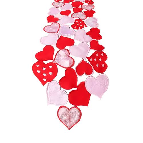 item picture 1pc 2d flat printing 13 x 72 inch heart valentines day rectangular table runners for party valentines day wedding decorative table runner valentines decorations 2d flat