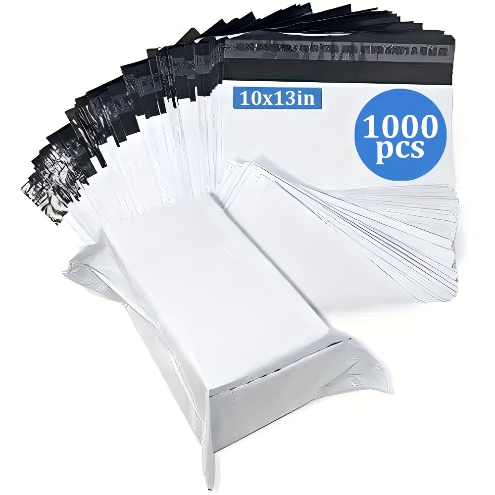 

White Poly Mailers Bags 10x13in 1000pcs Adhesive Self-seal Shipping Envelopes For Packaging Delivery, Ideal For Posting Parcels And Clothes