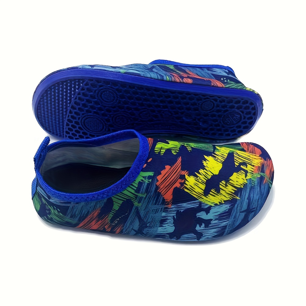 Dinosaur Print Quick Dry Slip On Water Shoes, Casual Outdoor Walking Shoes