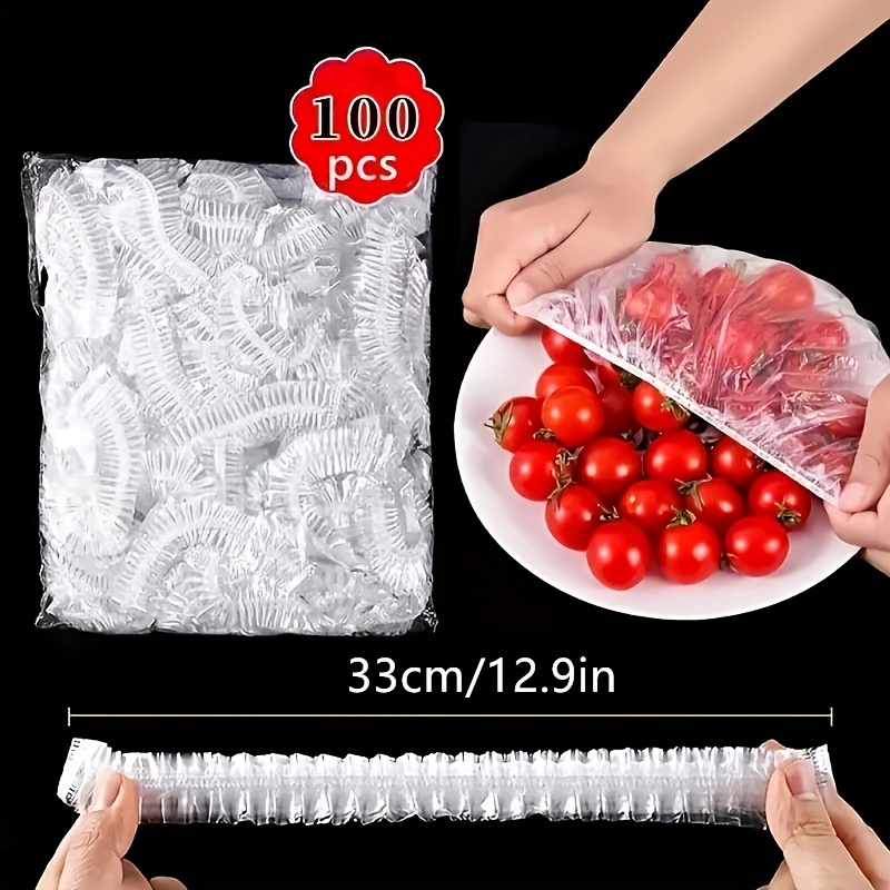 

100pcs/400pcs Disposable Food Covers, Adjustable Bowl Covers, Universal For Covering Food, Kitchen Supplies - Your Leftovers Fresh And Safe