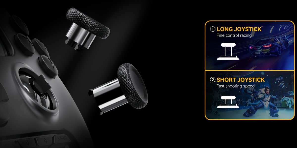 Interactive Screen Wireless Gaming Controller For PC/Switch/iOS/Android/Steam Deck, Hall Effect Stick & Trigger, RGB Lighting, Remappable Buttons, 1800mAh With Charging Dock -V2/Black(No Drift).[Notice]Not Compatible With Xbox And PS5